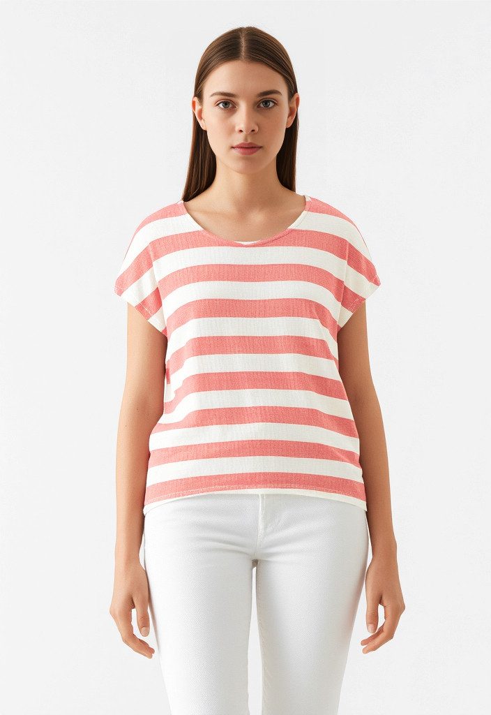 Vero Moda Kurzarmshirt VMWIDE STRIPE SL TOP GA JRS NOOS Viskosemischung günstig online kaufen