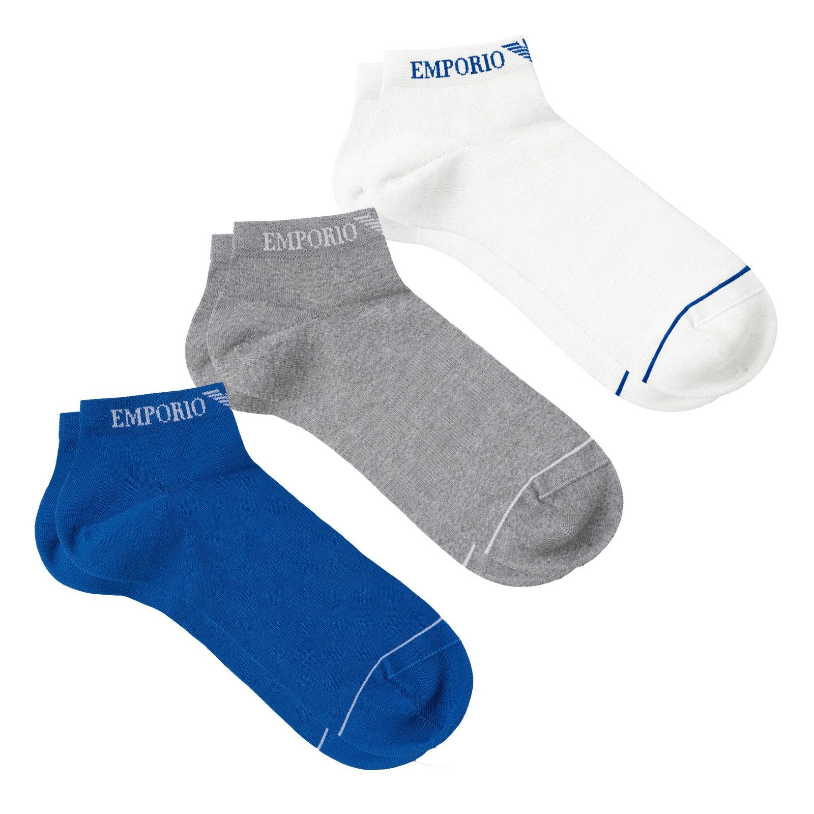 Emporio Armani Sneakersocken 3er Pack Sneakersocken (3-Paar) mit Markenschriftzug