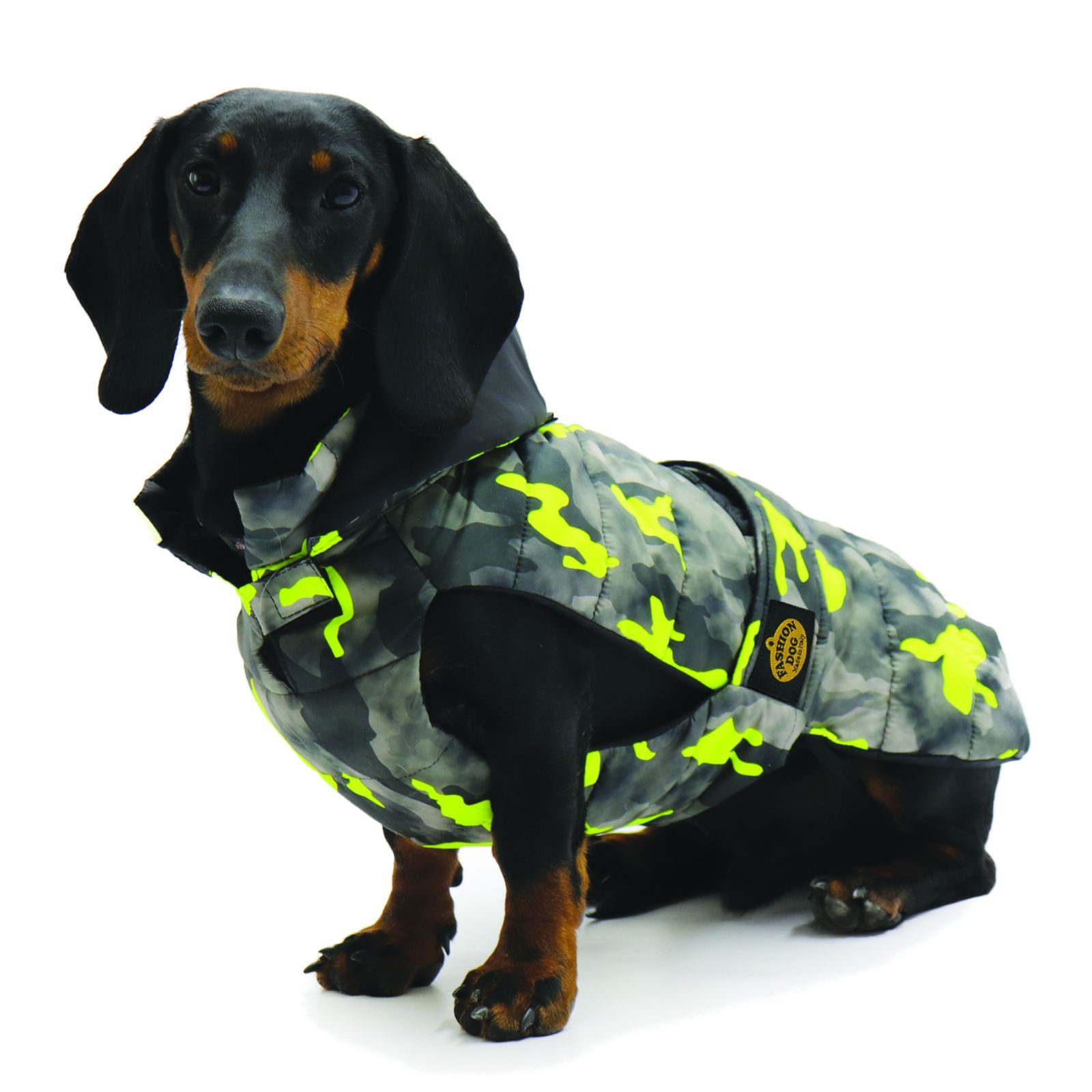 Fashion Dog Hundemantel Hunde-Steppmantel speziell für Dackel, Camouflage, 47 cm