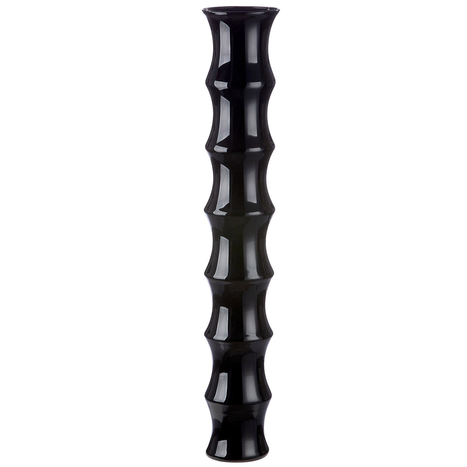 GILDE Dekovase GILDE Bodenvase Bamboo - schwarz - H. 85cm x D. 15cm