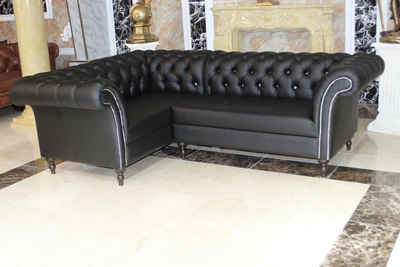 JVmoebel Ecksofa Eckcouch Designersofa Chesterfield Sofa L Form mit Kristallen Sofort, 2 Teile