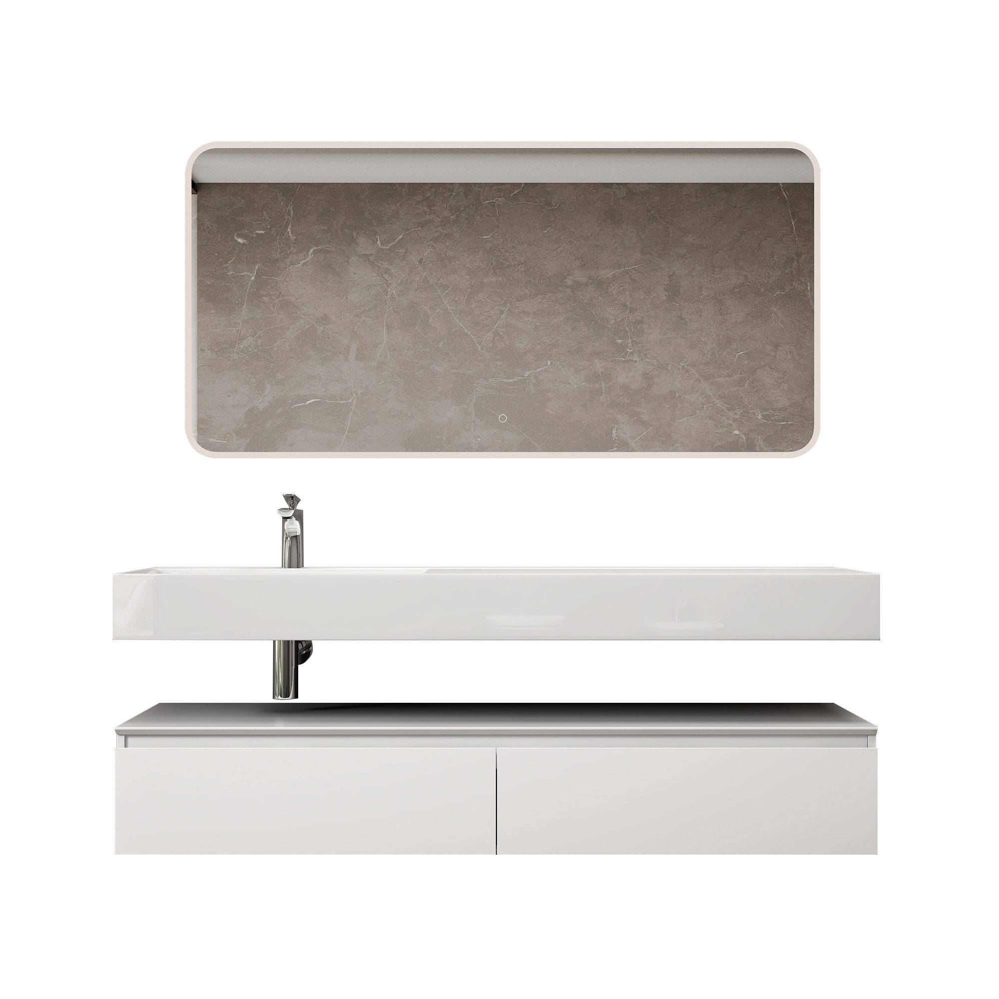 doporro Badmöbel-Set Waschtisch mit Unterschrank 150cm günstig online kaufen