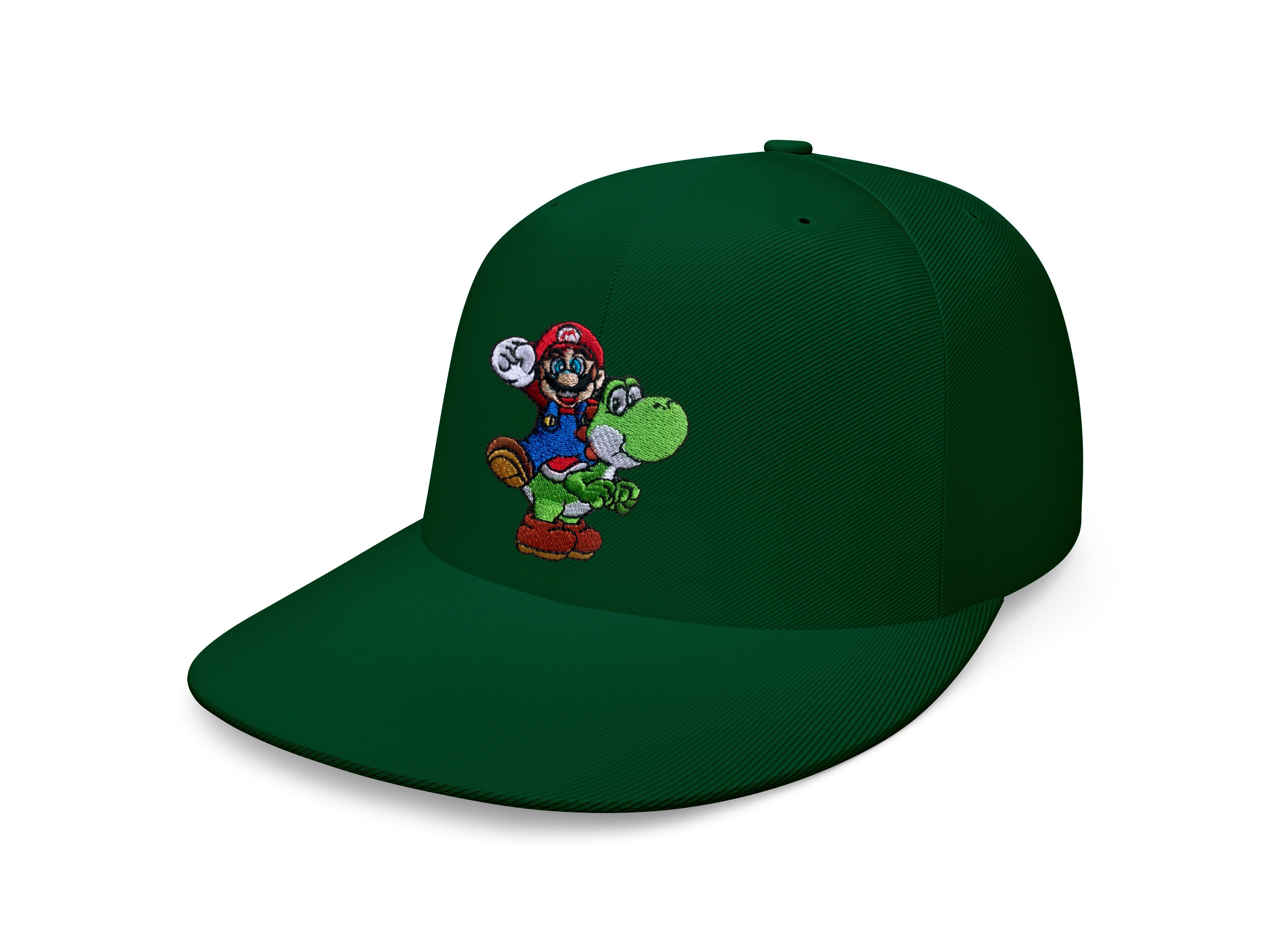 Blondie & Brownie Snapback Cap Unisex Erwachsene Yoshi & Mario Stick Patch Luigi Super Retro Snapback