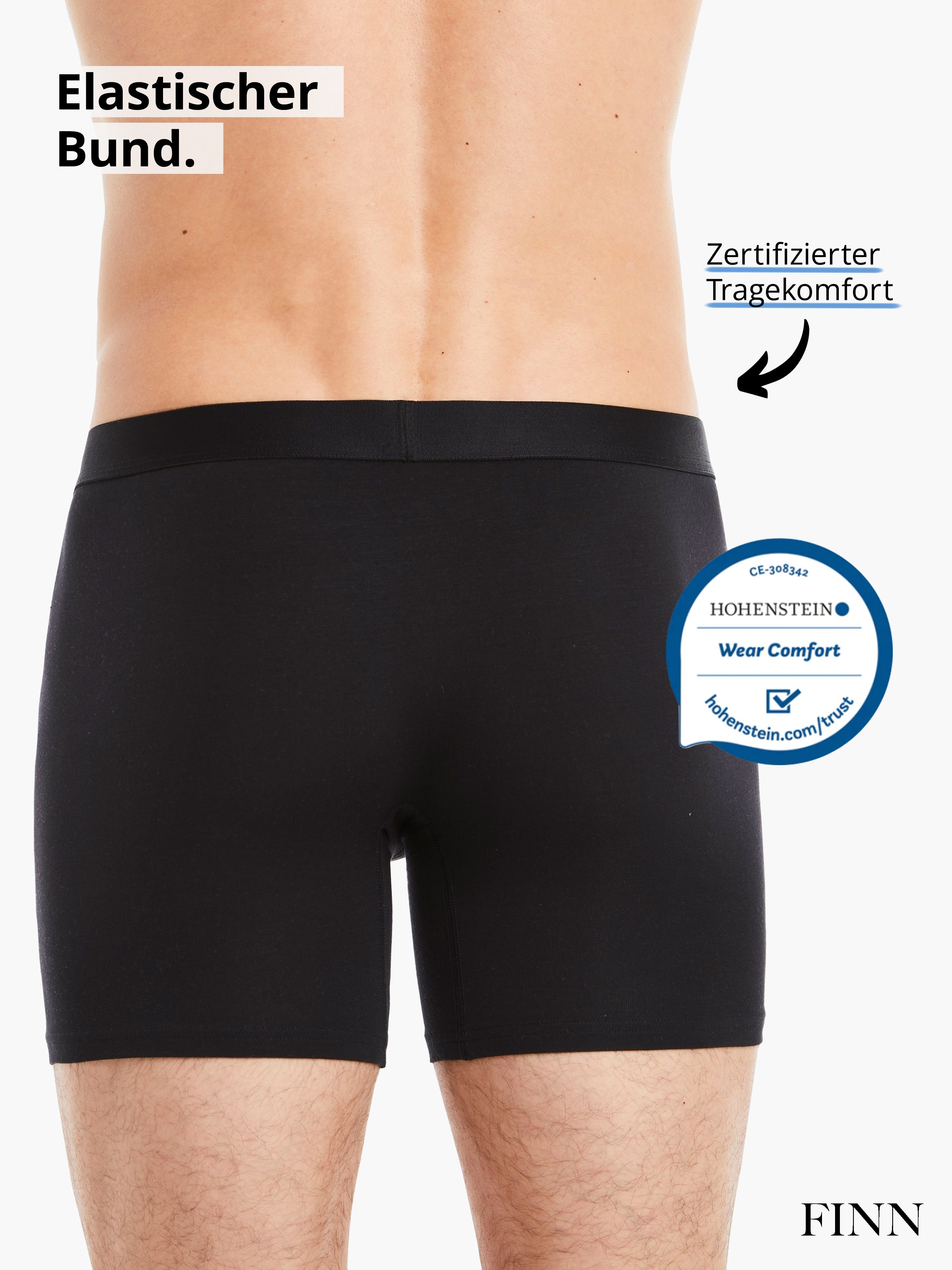 FINN Design Boxershorts 3er Pack Unterhosen Herren feiner Micro-Modal Stoff, extra weicher Bund mit Prägung