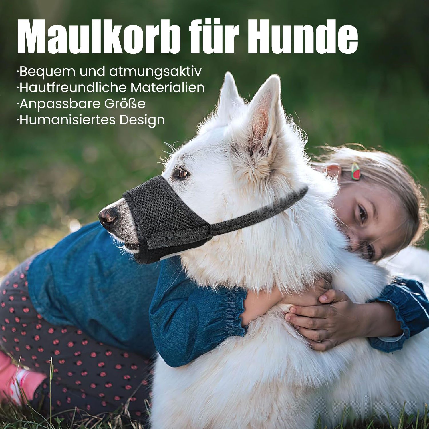 Refttenw Maulkorb Weich Maulkorb für Hunde mit Klettverschluss Atmungsaktiv