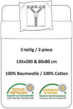 Bettwäsche Häschen - Bettwäsche-Set mit Hasen-motiv, 135x200 & 80x80, TOP!, Baumwolle, 100% Baumwolle