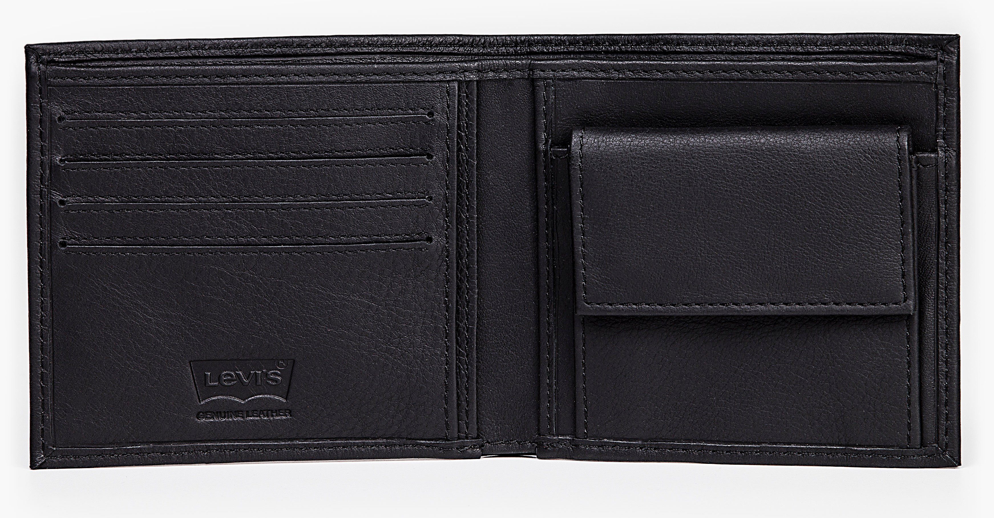 Levi's® Geldbörse aus COIN Vollnarbenleder WALLET, TWO schwarz HORSE BIFOLD VINTAGE