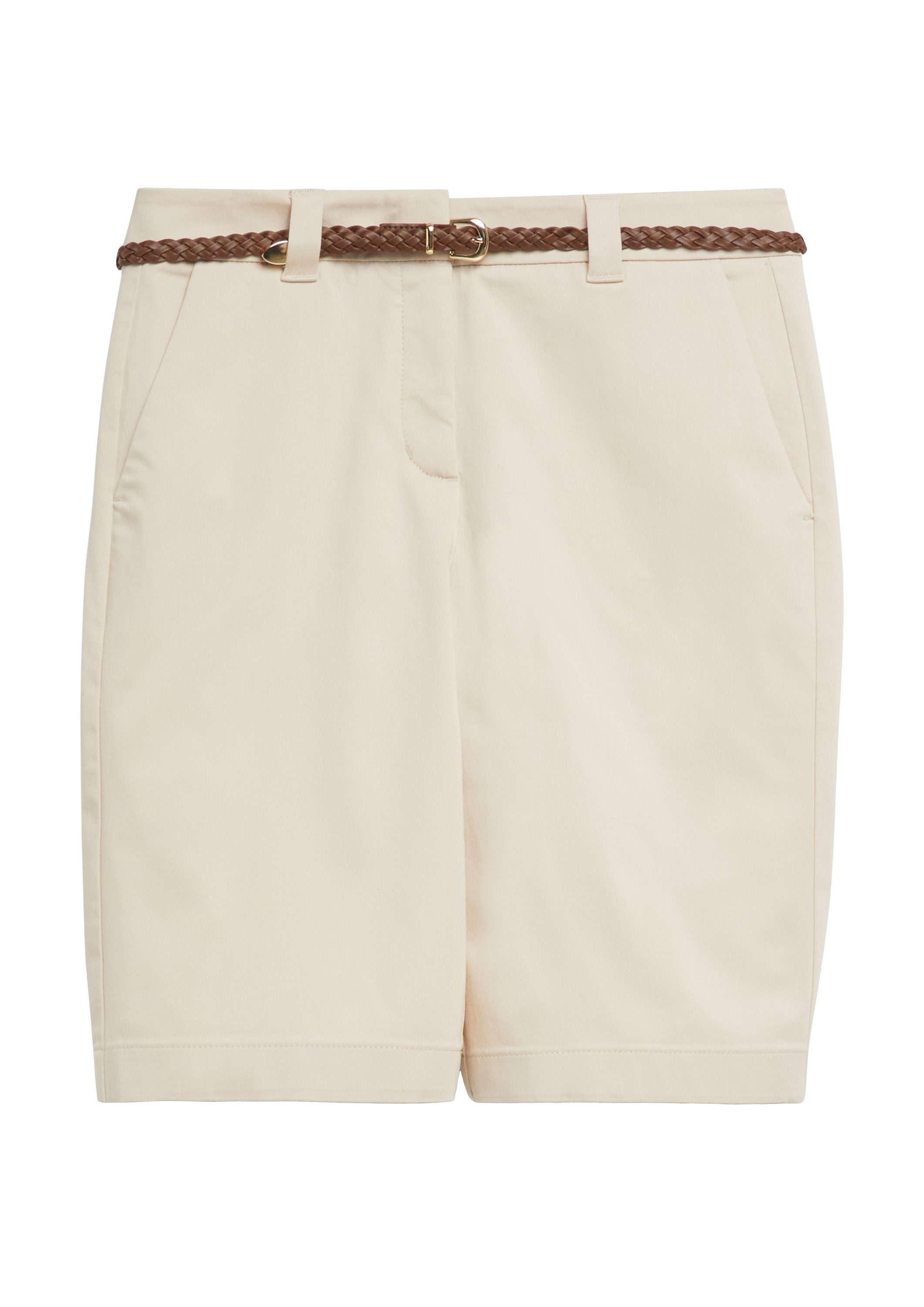 comma Shorts Bermuda Bermuda mit Flechtgürtel