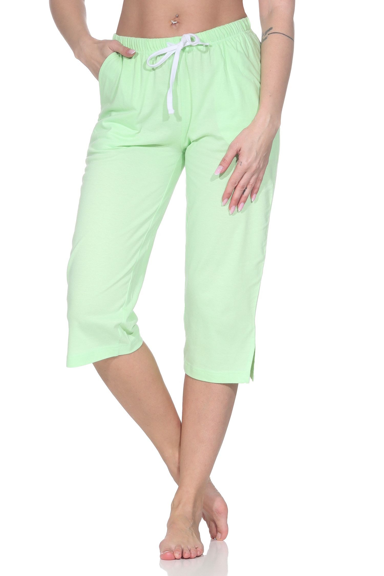 Normann Relaxanzug Damen Schlafanzug Pyjama Capri-Hose 3/4-lang - perfekt zu kombinieren