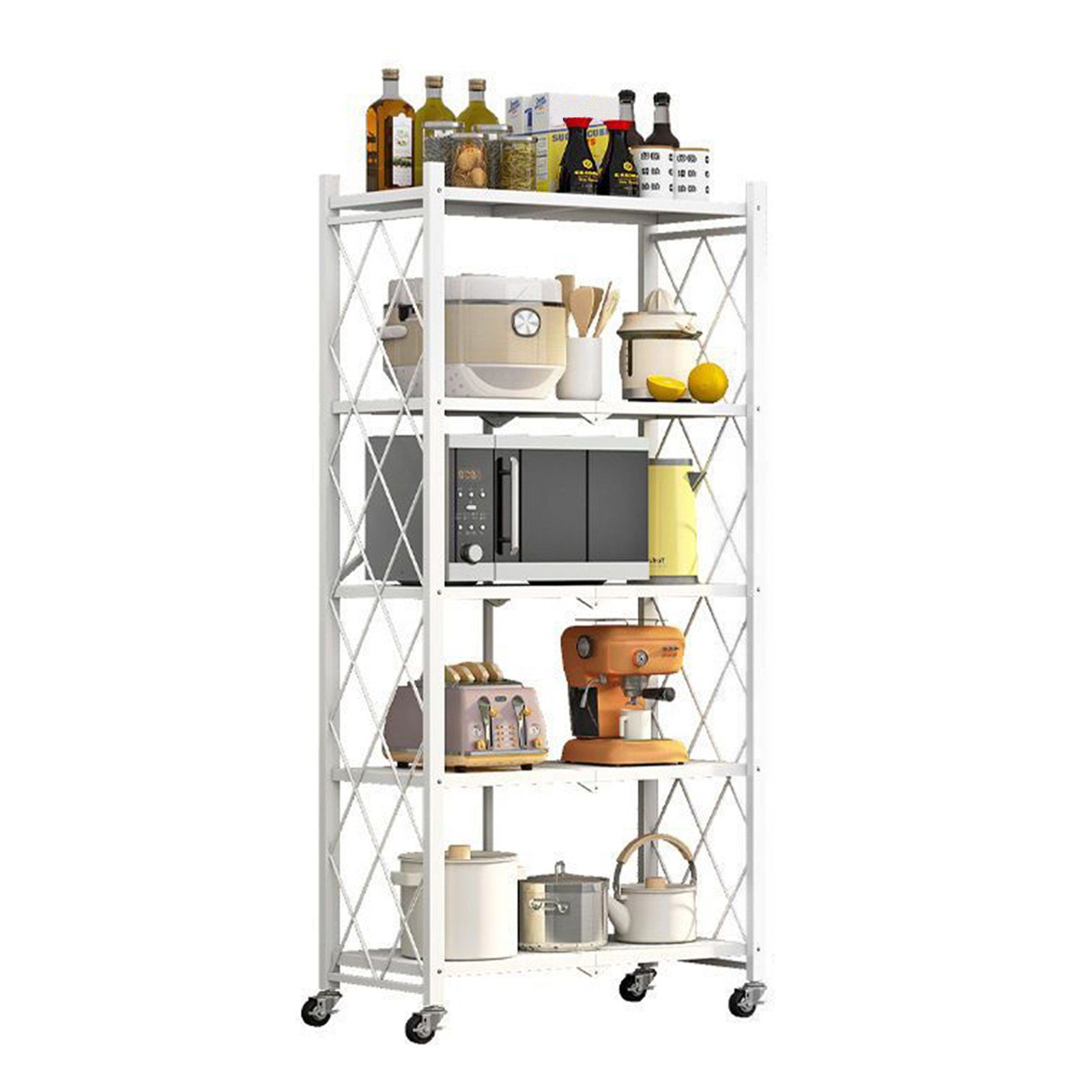 TWSOUL Standregal Klappbares Regal mit Rollen, günstig online kaufen