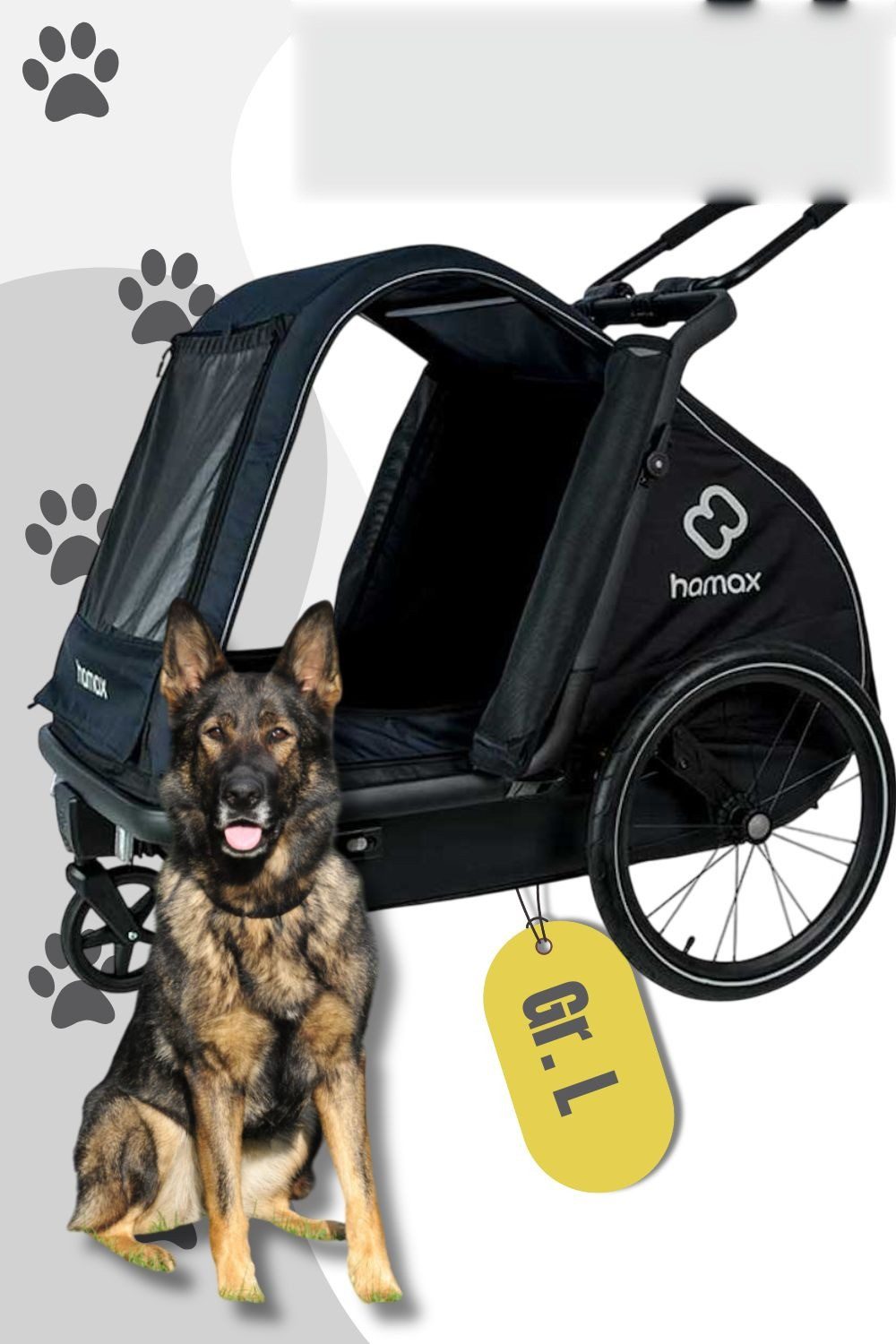 Hamax Fahrradhundeanhänger Pluto L (Zuladung bis 45kg)