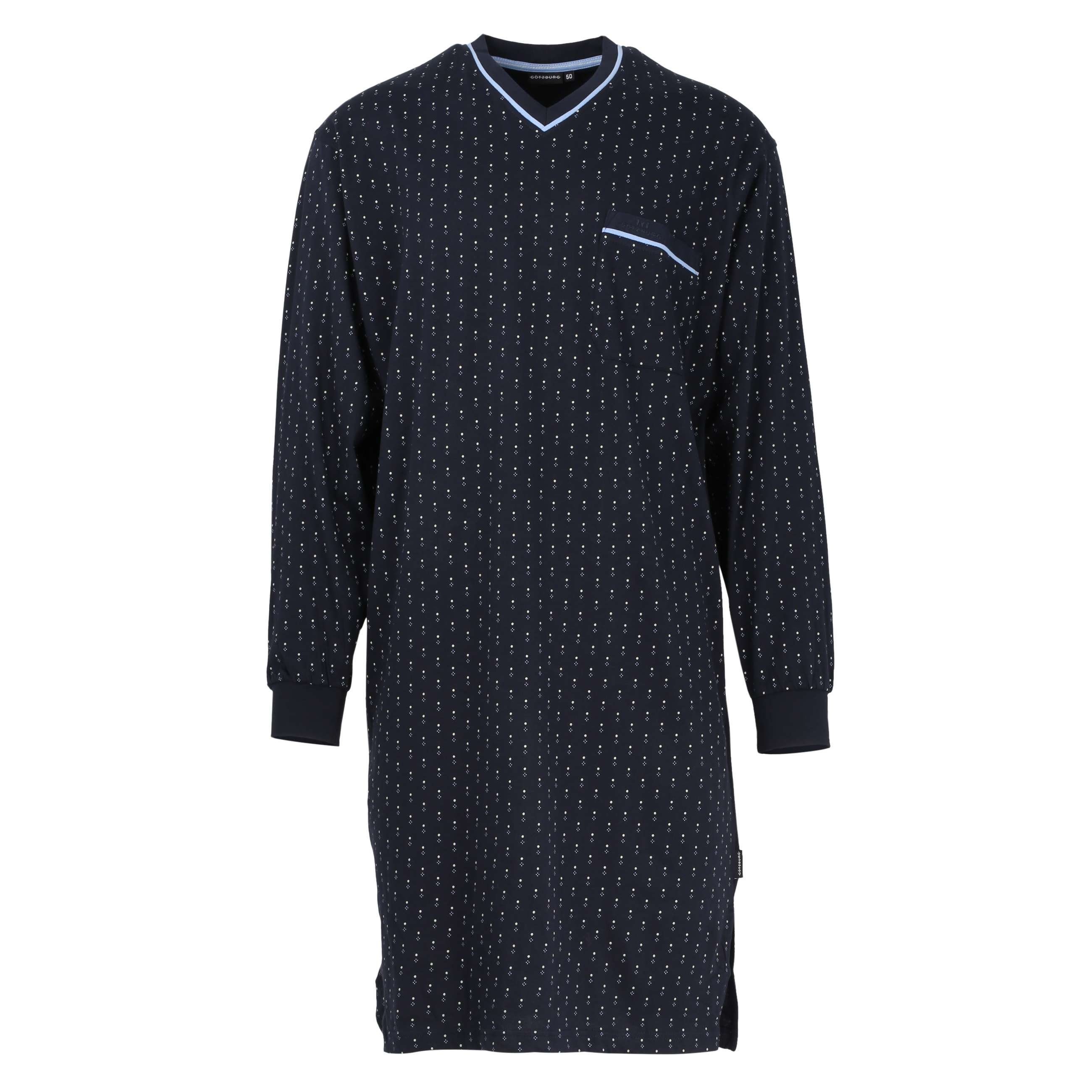 GÖTZBURG Nachthemd GÖTZBURG Herren Nachthemd blau minimal (1-tlg) | Pyjamas