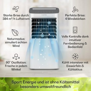 Klarstein Ventilatorkombigerät Coldplayer 4-in1 Luftkühler, mit Wasserkühlung & Eis mobil Klimagerät ohne Abluftschlauch