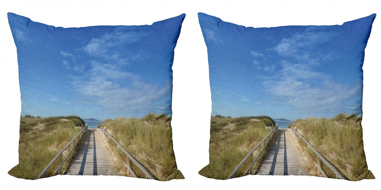 (2 Accent Strand Kissenbezüge den auf Strand Digitaldruck, Doppelseitiger Pathway Blick Modern Abakuhaus Stück), Ruhige