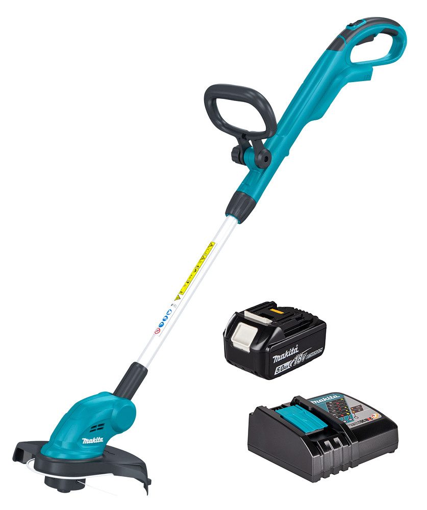 Makita Akku-Rasentrimmer DUR181RT1, 26 cm Arbeitsbreite Faden, mit Akku 5 Ah und Ladegerät DC18RC