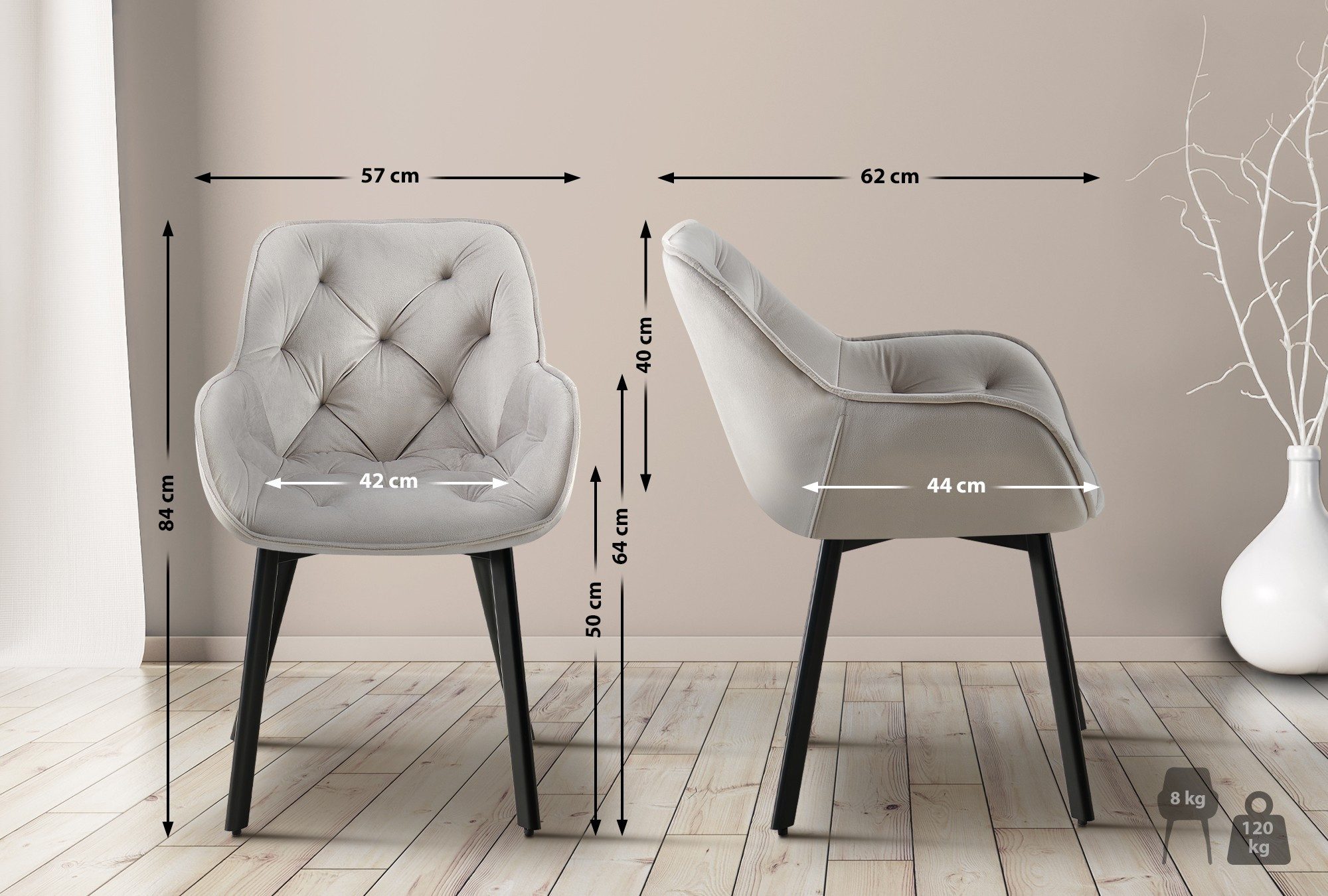 CLP Esszimmerstuhl Antigo, Polsterstuhl mit Samt-Bezug, Metallgestell günstig online kaufen