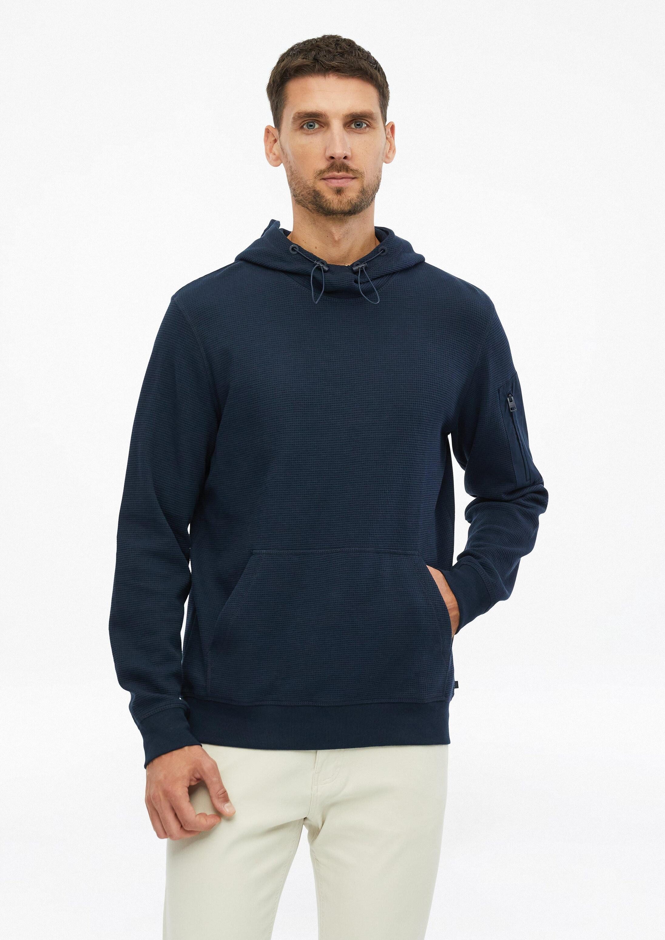 s.Oliver Sweatshirt Sweatshirt Hoodie aus Waffeljersey mit sportiven Details