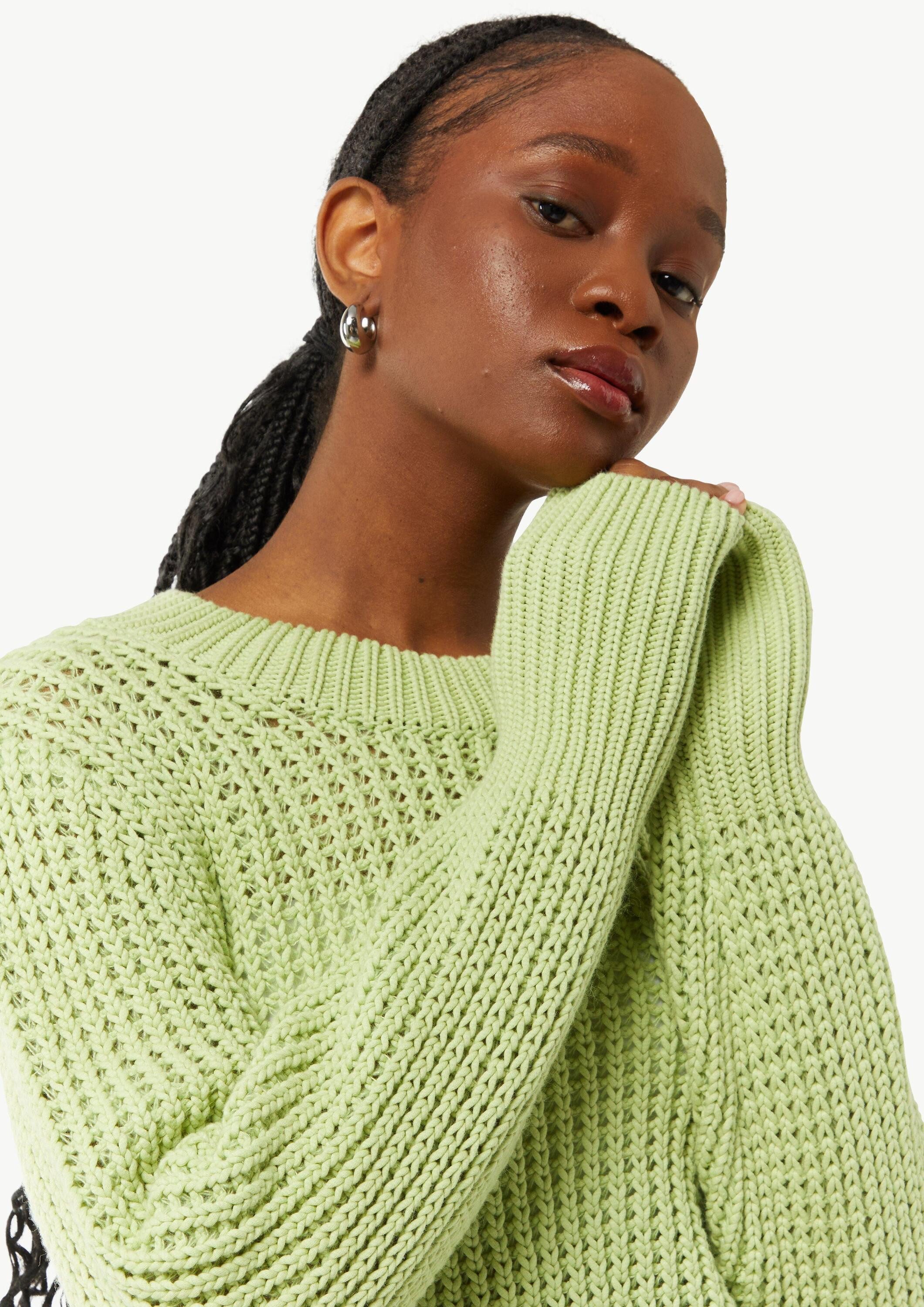 comma Longpullover Strickpullover Pullover mit Strukturmuster
