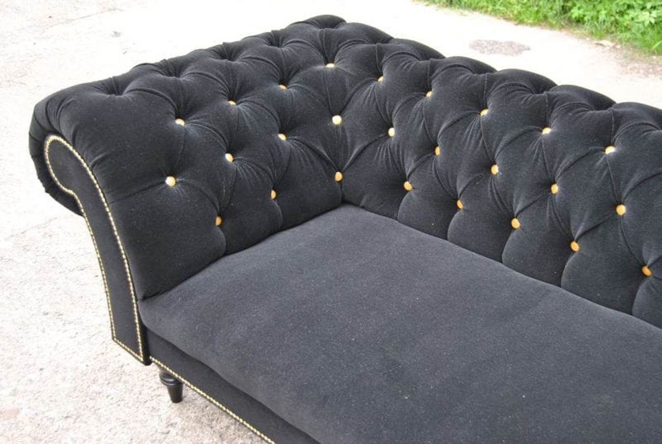 Luxus Couch Made Sofa Chesterfield Neu, 3-er Chesterfield-Sofa Dreisitzer in Schwarzer Europe Stilvoll JVmoebel