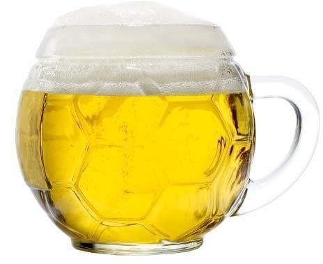 Stölzle Bierkrug Fußball, 6-tlg., Glas, 6-teilig