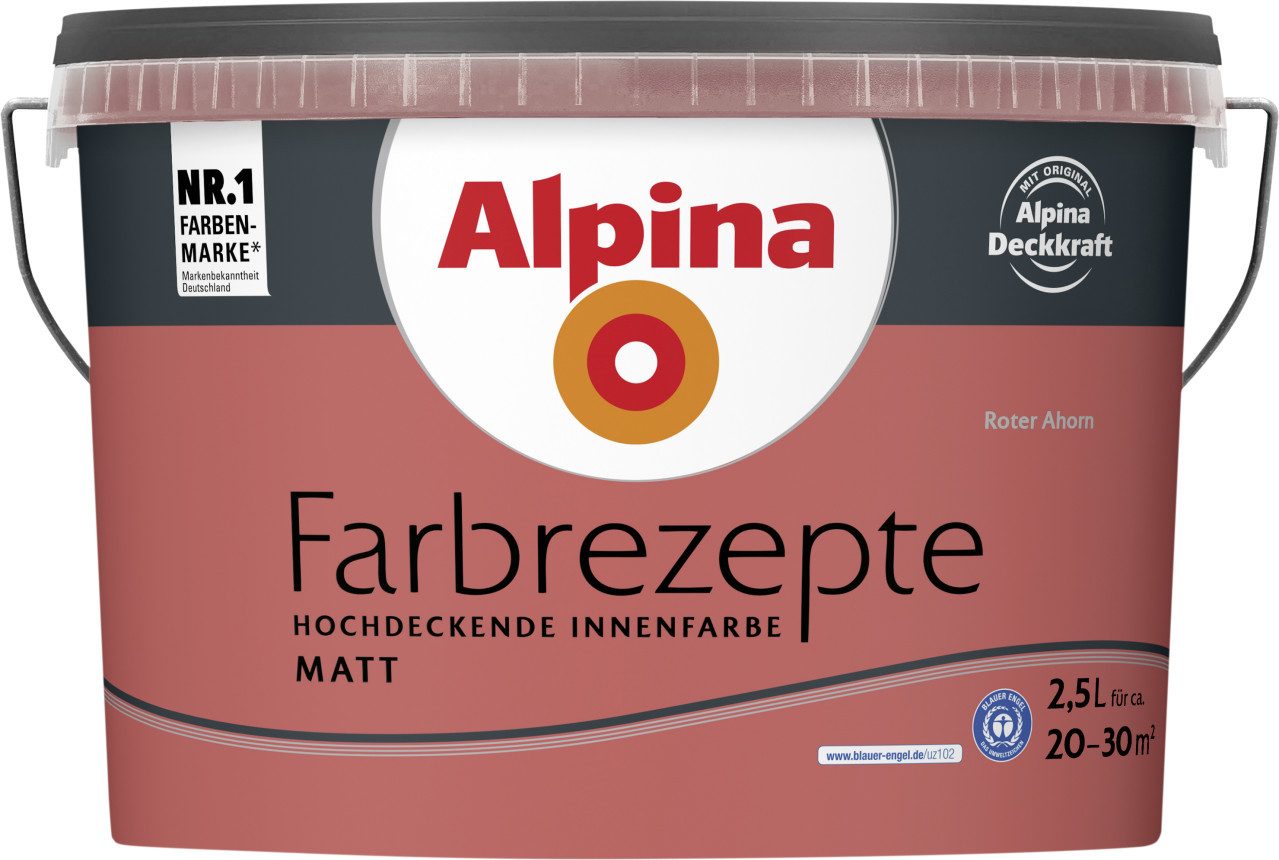 Alpina Wandfarbe Alpina Farbrezepte Roter Ahorn matt 2,5 L