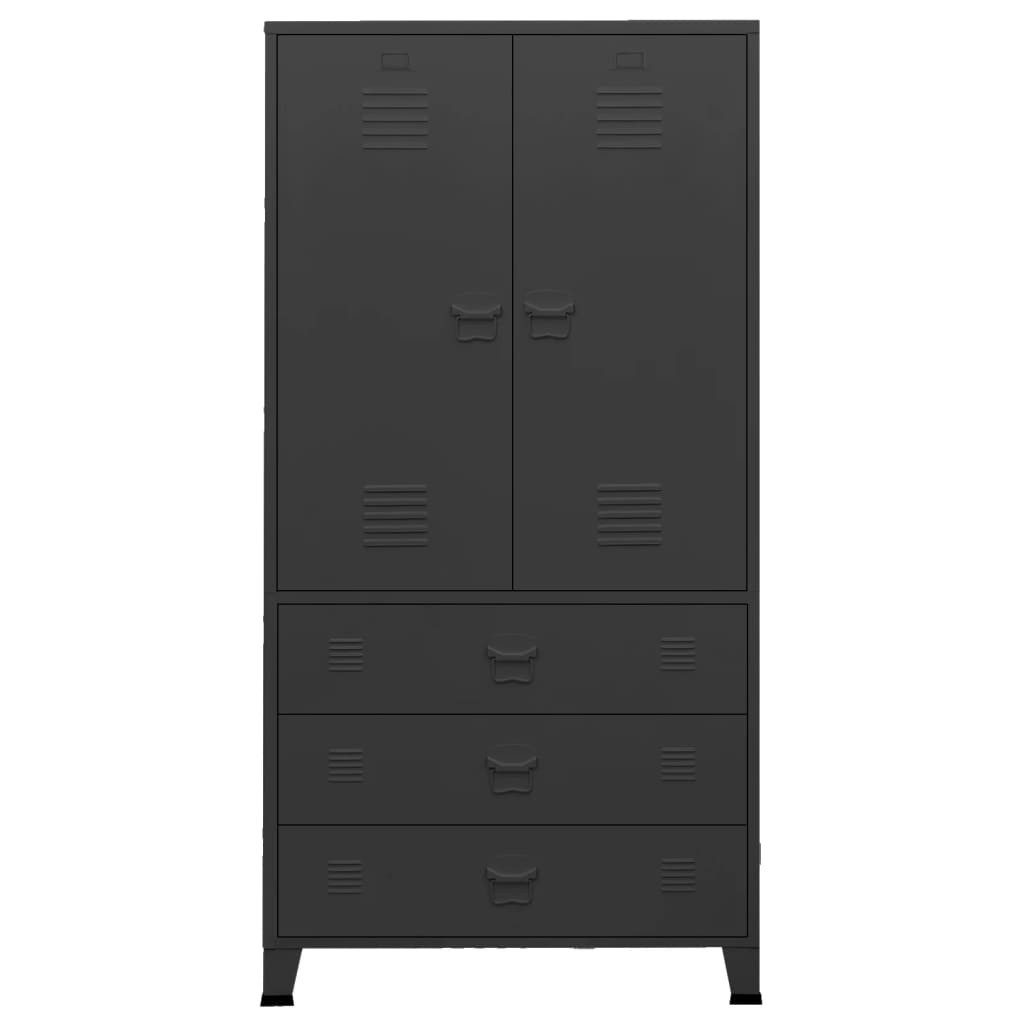 vidaXL Kleiderschrank Industrial Kleiderschrank Schwarz 90x50x180 günstig online kaufen