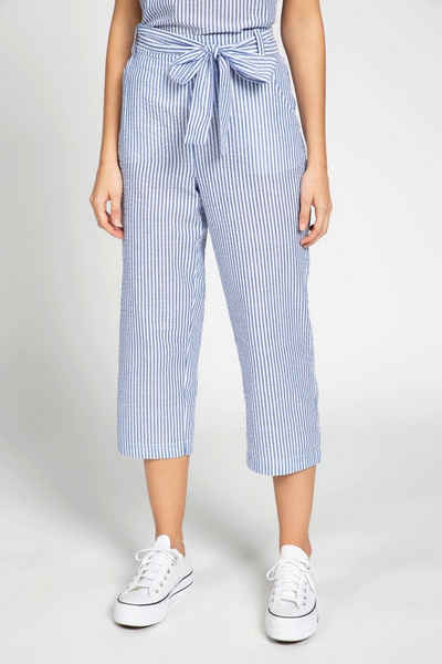 Gina Laura Culotte Culotte 7/8-Hose Seersucker Streifen Elastikbund