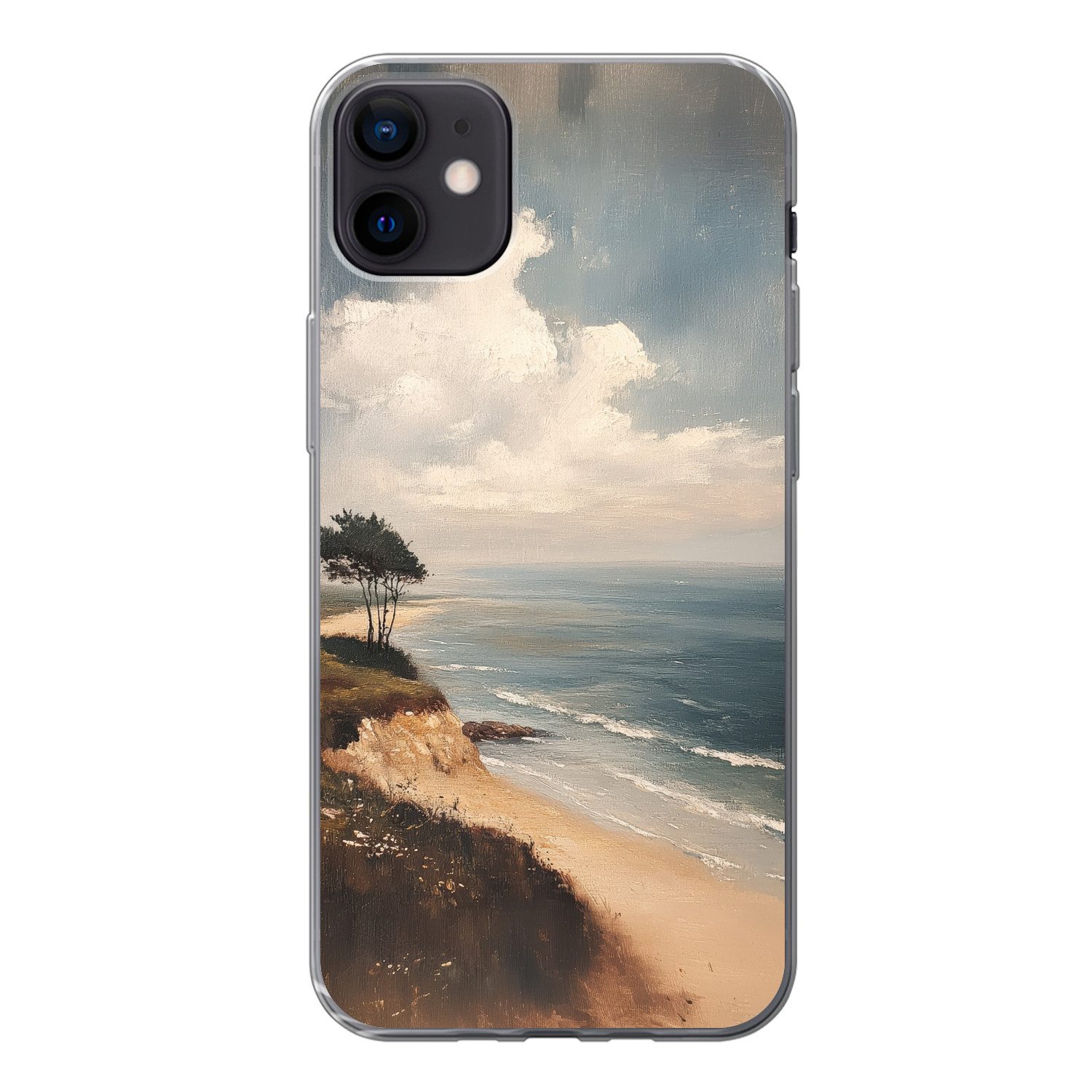 MuchoWow Handyhülle für Apple iPhone 12 Mini Klippe - Meer - Baum, Smartphone-Bumper, Print, Handy Schutzhülle Dünn