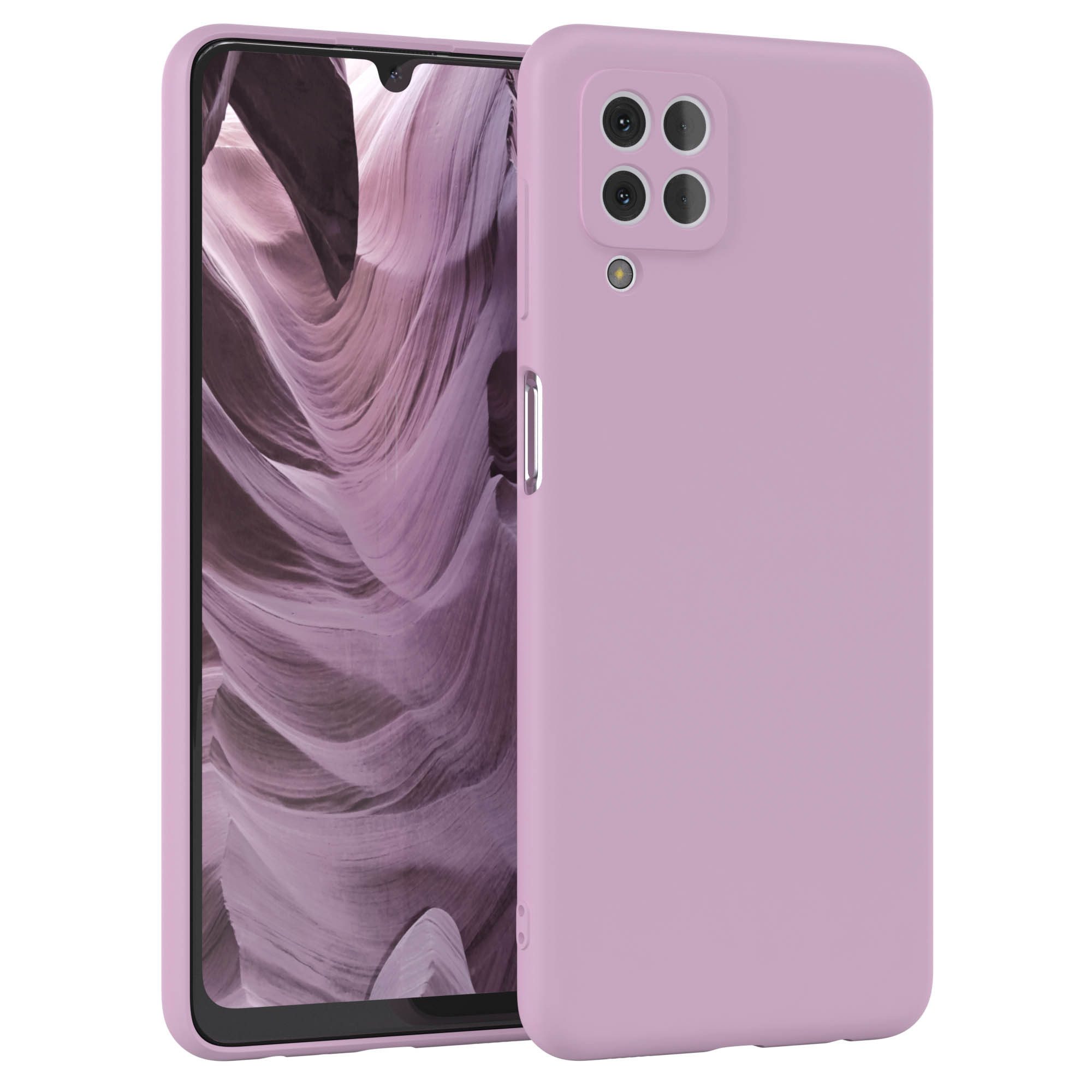 EAZY CASE Handyhülle für Samsung Galaxy M22 / M32 / A22 4G Hülle Silikon 6,4 Zoll, Hülle mit Kameraschutz handycover Soft Smart Slimcover Lila / Flieder