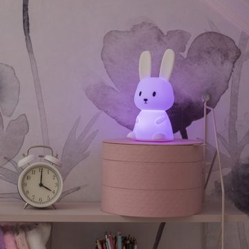 HOLLYHOPPER LED Nachtlicht LED Nachtlicht Hase STUPSI Einschlaflicht leuchtender Hase Farbwechsel, LED Classic, mehrfarbig / bunt