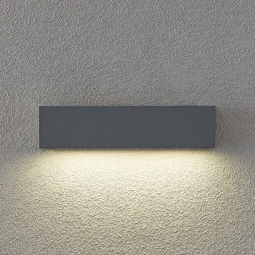 Arcchio LED Außen-Wandleuchte Lengo, LED-Leuchtmittel fest verbaut, Farbwechsel warmweiß / tageslicht, Modern, Aluminiumdruckguss, Glas, grau, 1 flammig, inkl. Leuchtmittel
