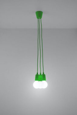 Licht-Erlebnisse Pendelleuchte NESSA, ohne Leuchtmittel, Hängeleuchte Grün bis 90cm Retro vielseitig 3xE27 Wohnzimmer Küche