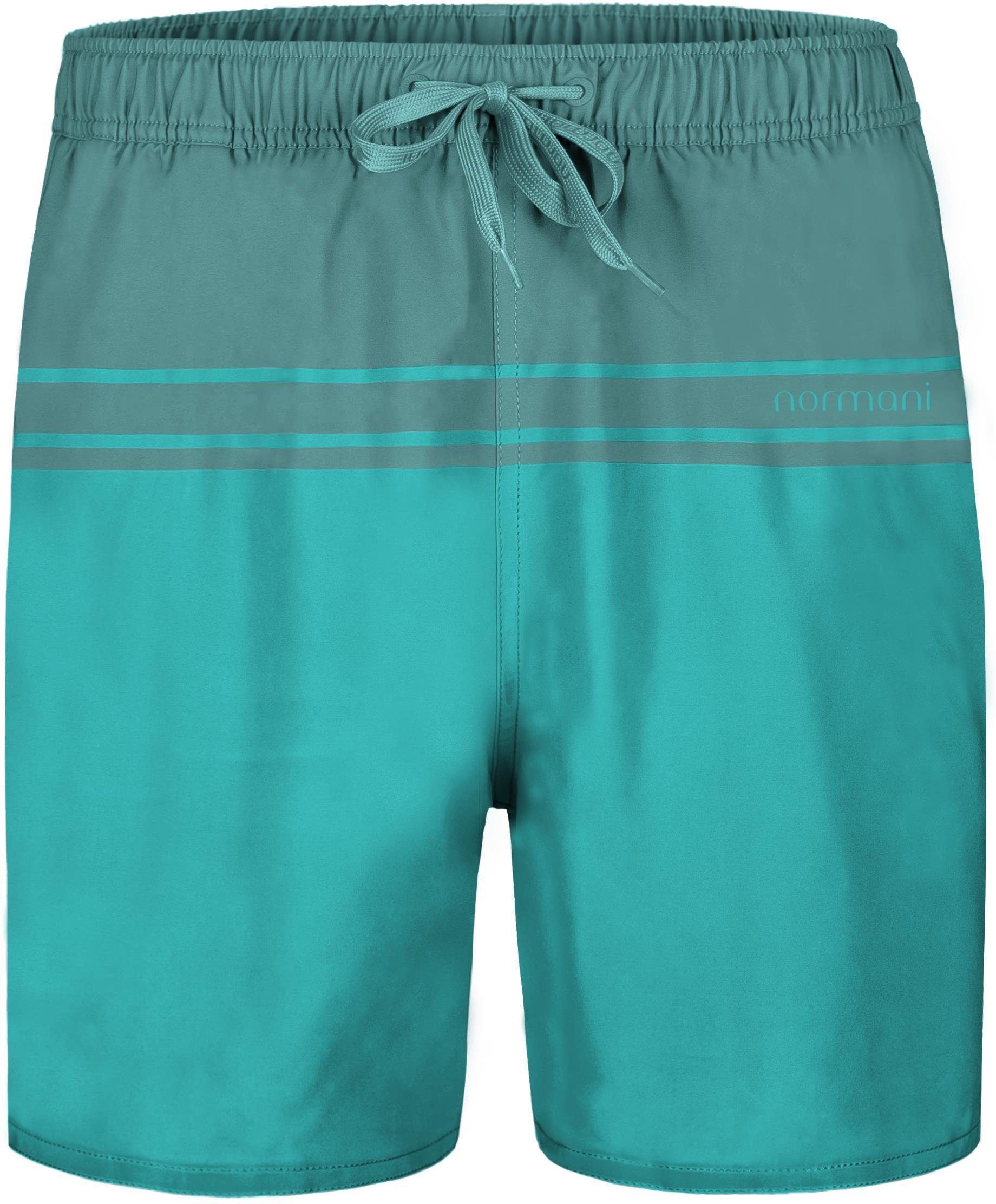 normani Badeshorts Herren Badeshort Makaha Badehose – Schwimmhose mit Streifen Blau