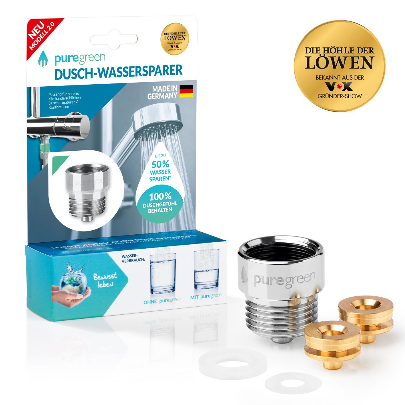 puregreen Duscharmatur Wassersparer für die Dusche - Spart bis zu 50 % Wass günstig online kaufen
