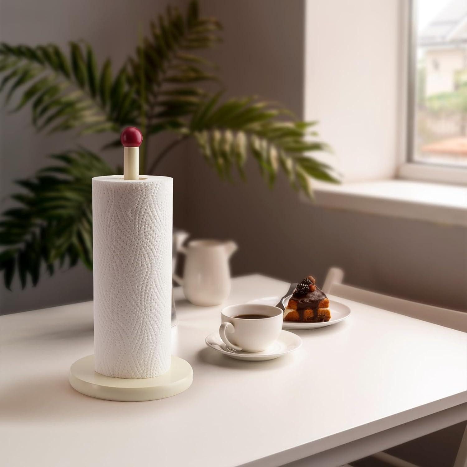 LuxusKollektion Küchenrollenhalter Küchenrollenhalter Holz Küchenrollenhalter White and Red Wood×1 Pack