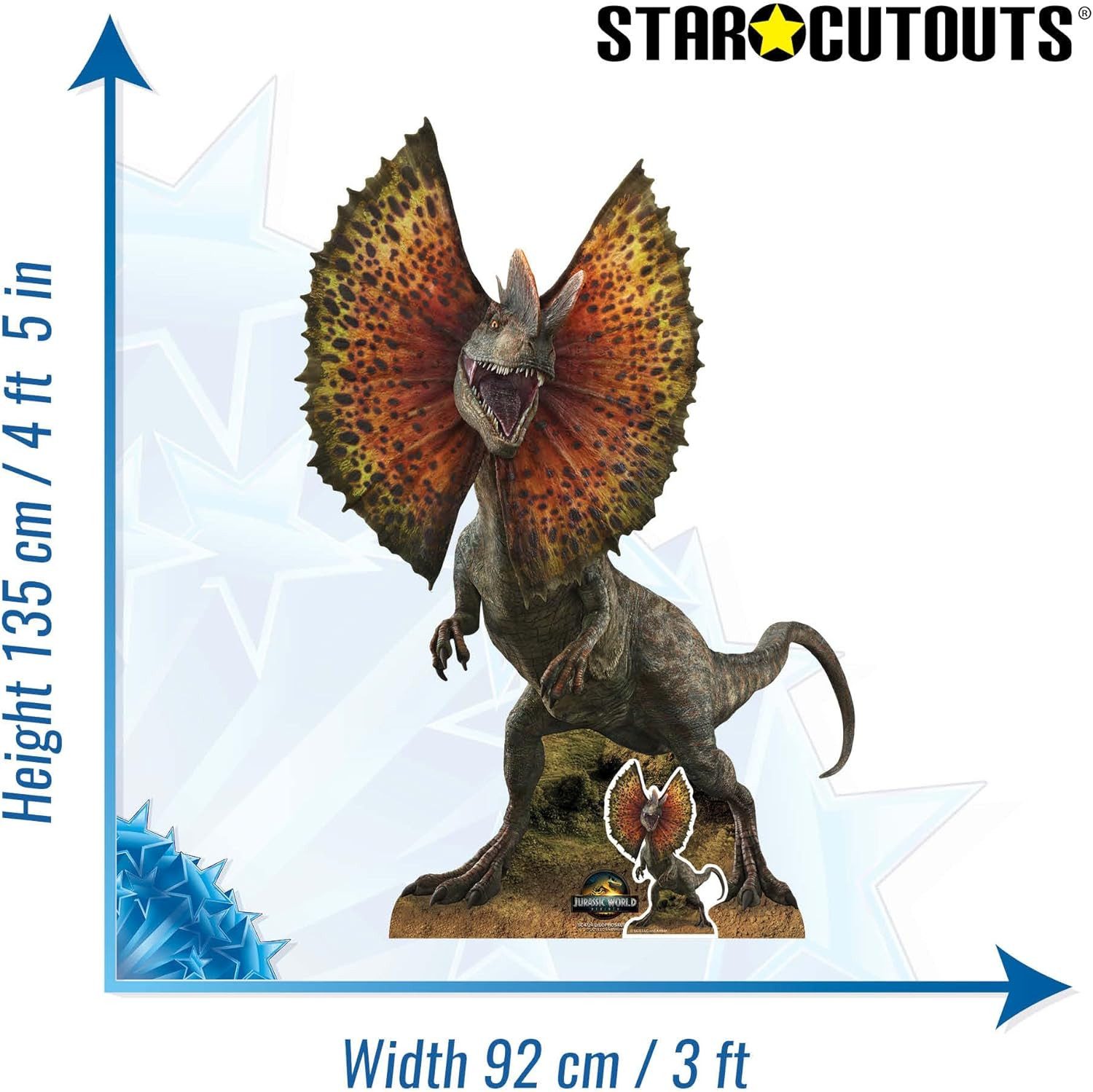 Dekofigur Jurassic World - Rebirth - Dilophosaurus - Pappaufsteller 135 x92 cm