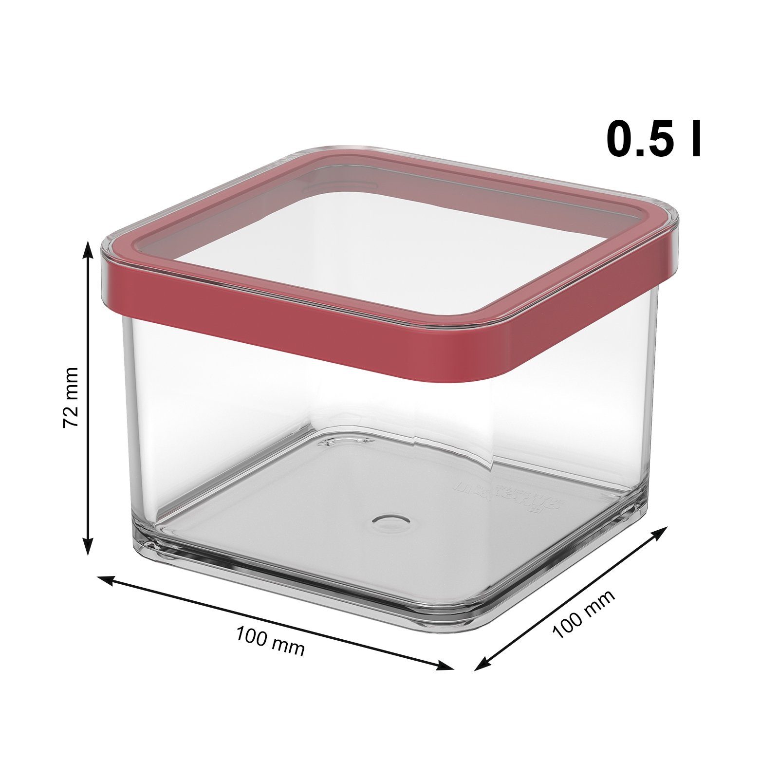 Rot 3er-Set Vorratsdose (Vorratsdosenset, lebensmittelechter / Set Transparent Loft Kunststoff 3-tlg) Vorratsdosen ROTHO BPA-frei, verschiedene Größen, (PP)