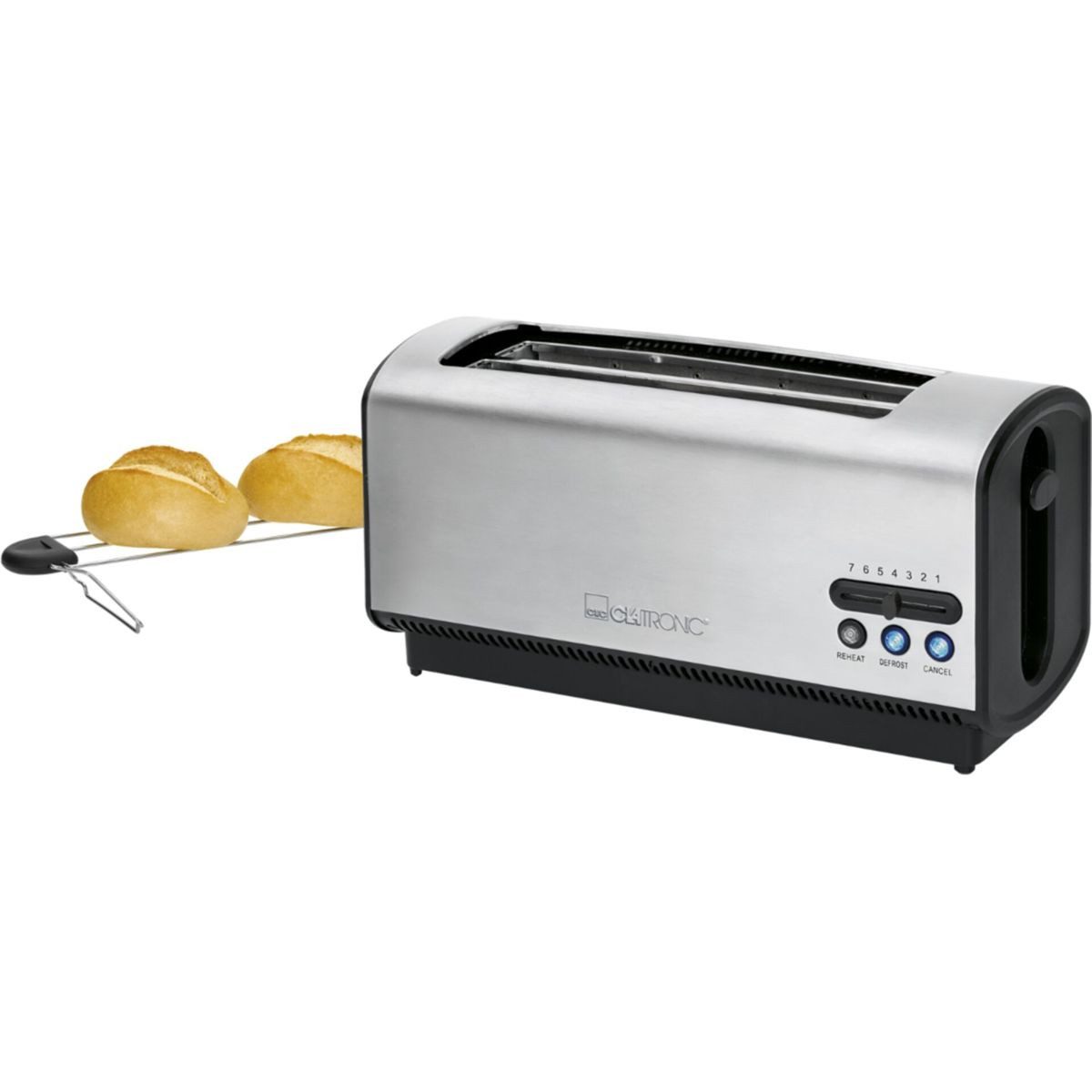 CLATRONIC Toaster TA 3687 inox 4 Scheiben-Langschlitztoaster