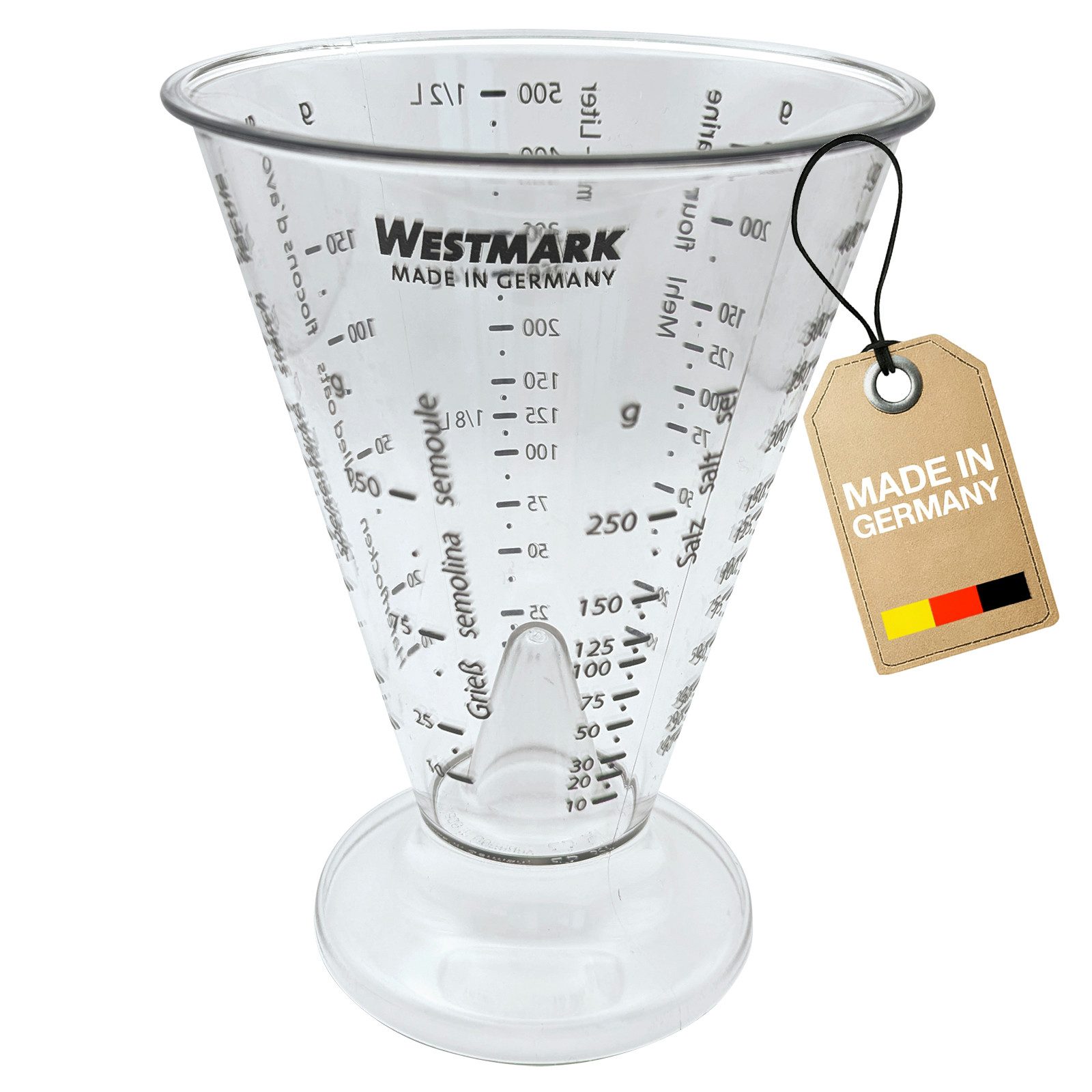 WESTMARK Мерные стаканы Mit Feinmesskegel, Verschiedene Maßeinheiten, 0,5 Liter, SAN