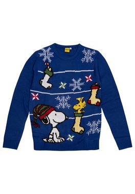 United Labels® Weihnachtspullover The Peanuts Winterpullover Unisex - Snoopy Blau