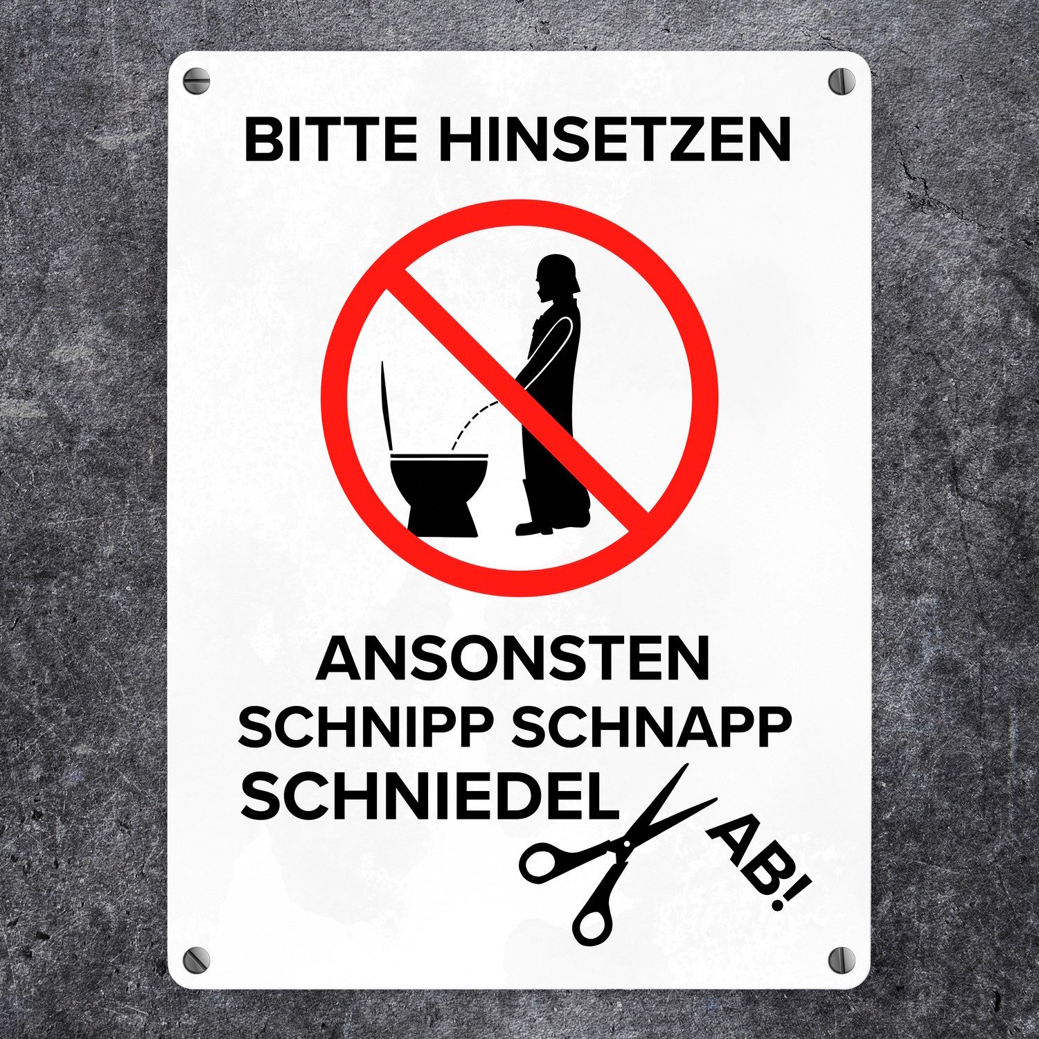 speecheese Metallschild Bitte hinsetzen ansonsten… Toilette Metallschild in günstig online kaufen