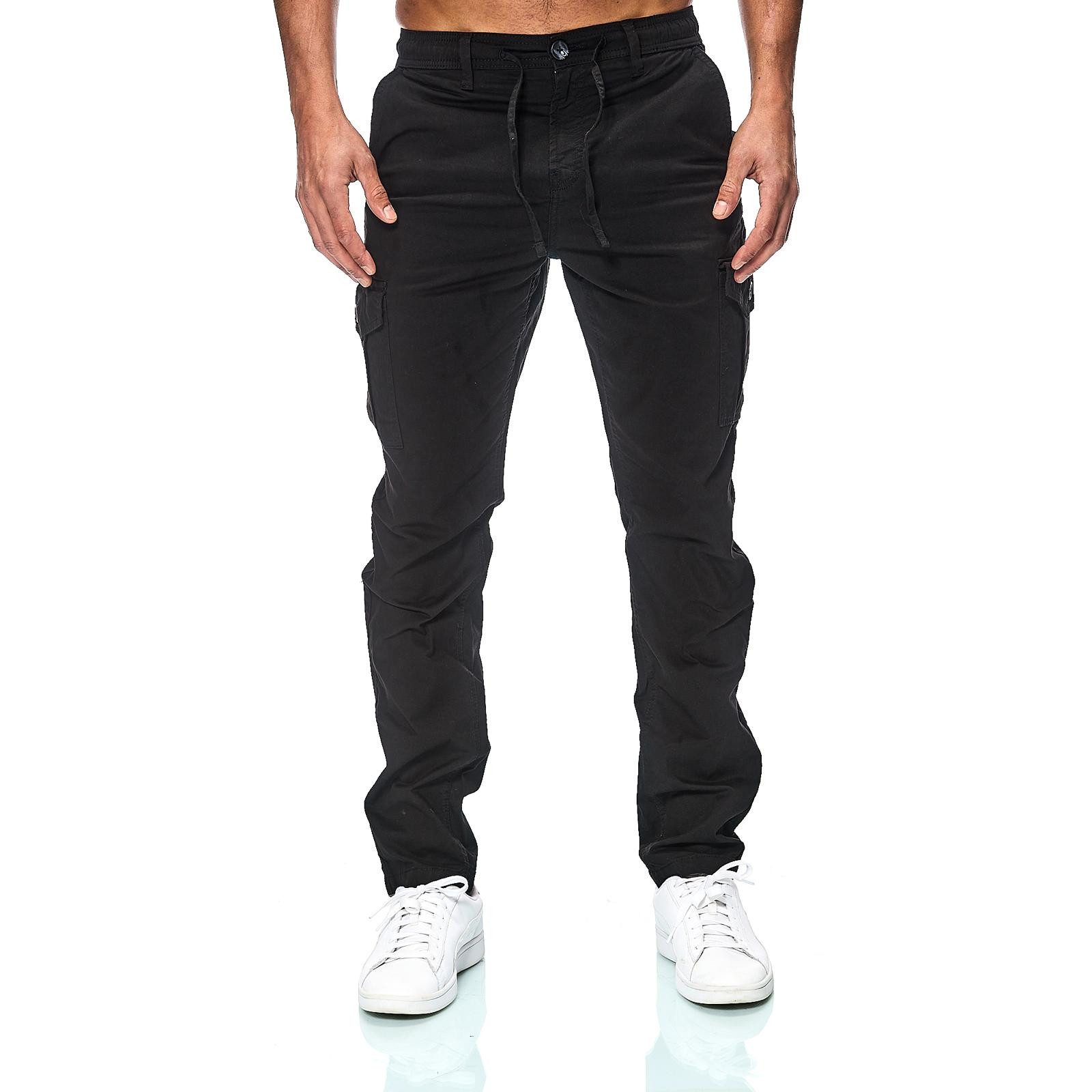 iKENNAS Cargohose Herren Jogger Cargo Chino Jeans Hose (Cargohose 7015) Schwarz L – Bild 5 von 5