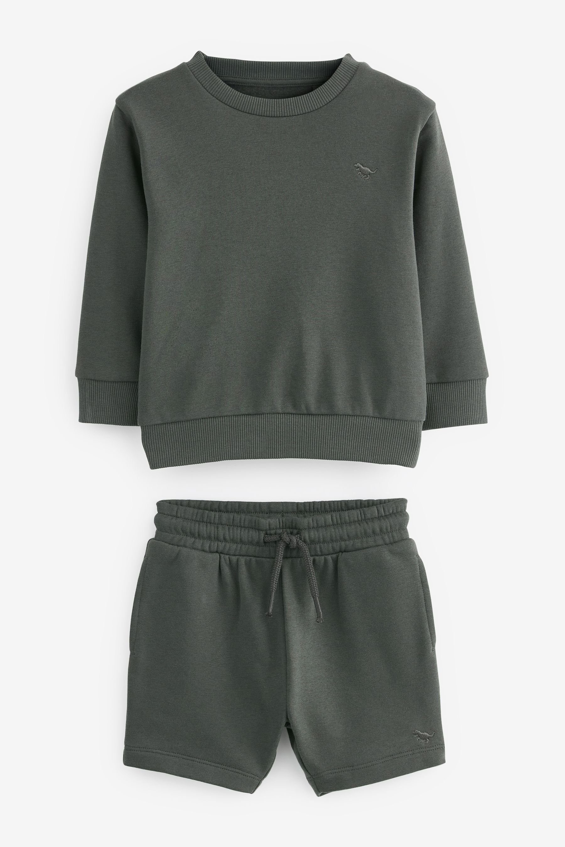 Next Sweatanzug Sweatshirt und Shorts im Set (2-tlg) Charcoal Grey