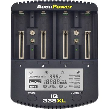 AccuPower Rundzellen-Ladegerät Rundzellen-Lader (Akku-Defekt Erkennung, Automatischer Akkutest)