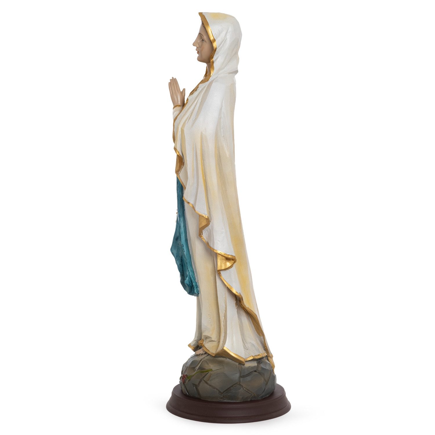Moritz Dekofigur Jungfrau Maria Statue 42,5 cm Marienfigur mit Rosenkranz und Akzenten, Polyresin Figuren Deko Geschenk Geometrische TierFigur Modern Skulptur