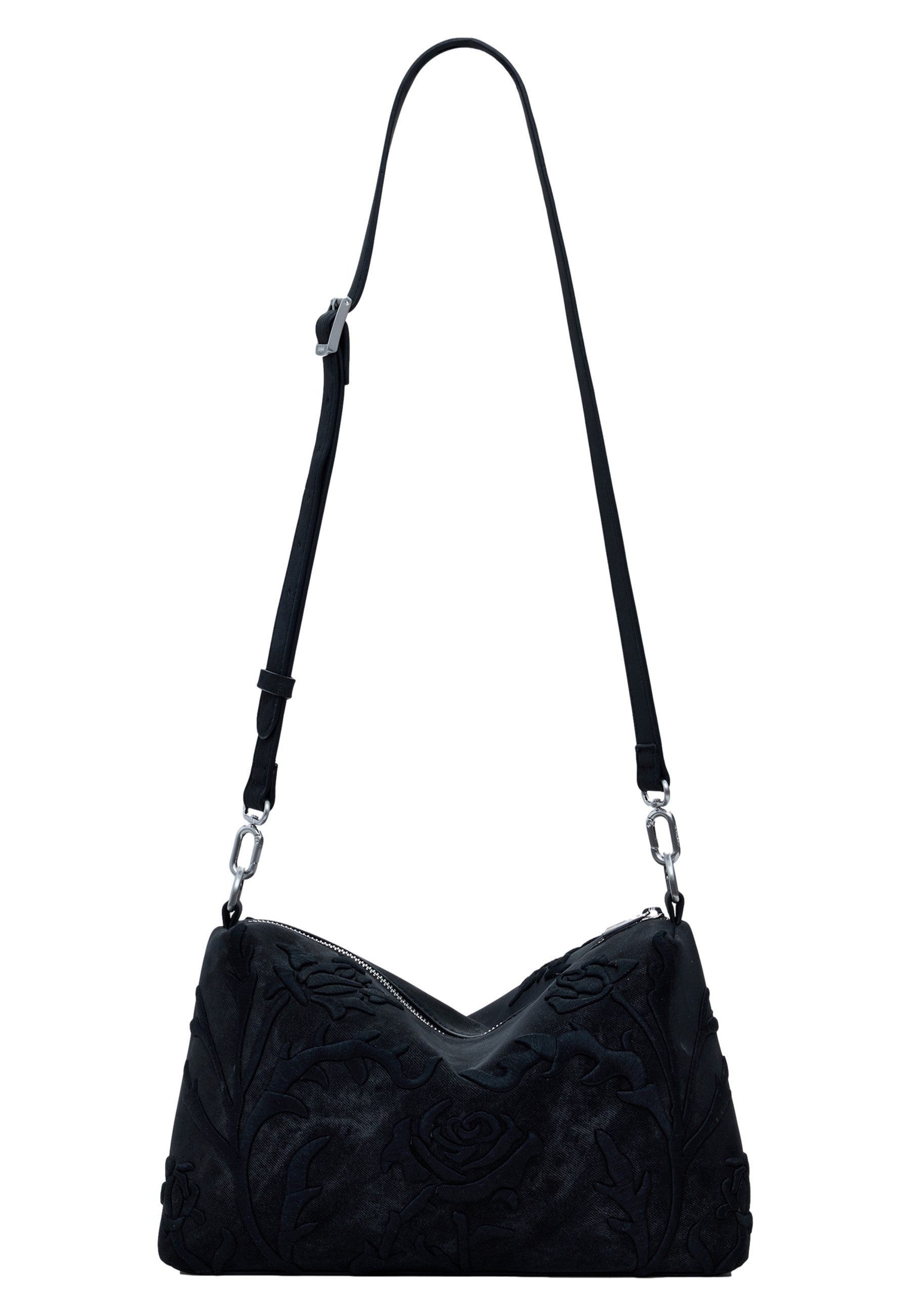 Desigual Schultertasche Tasche ROMEO FLORAL TOTAL BLACK BERGAMO (1-tlg)