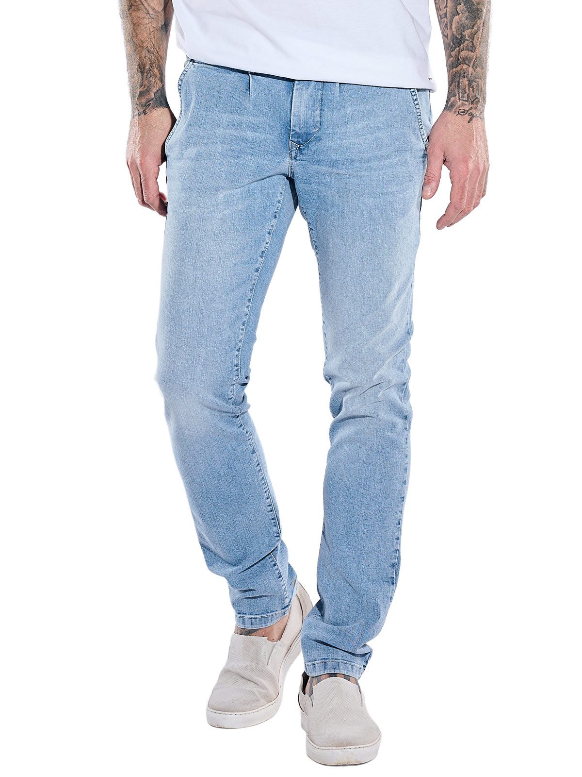 Slim-fit-Jeans Herren Jeans Basic, Hellblau
