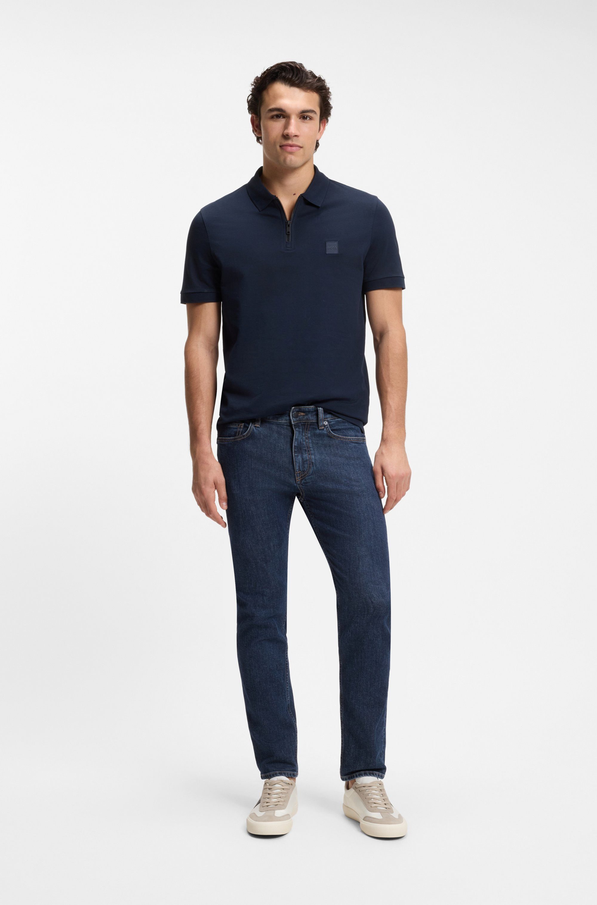 BOSS ORANGE 5-Pocket-Jeans Delaware Soft-Motion-Denim Schmale Passform Mittlere Leibhöhe