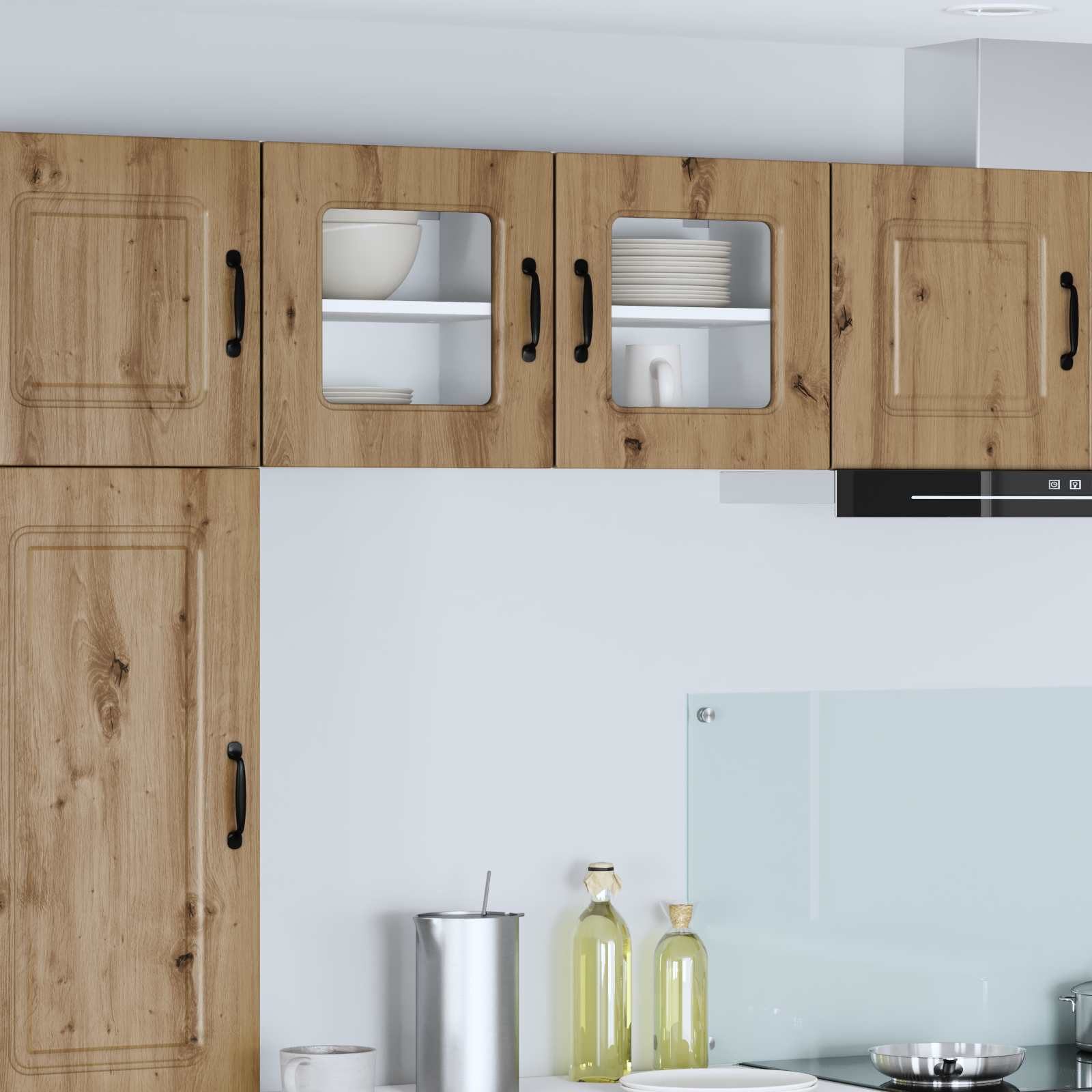 furnicato Küchenregal Küchenschrank Kalmar Massivholz Artisan-eiche, 1-tlg., Geräumiger Küchenbuffet-Schrank mit 4 Regalböden für die Küche