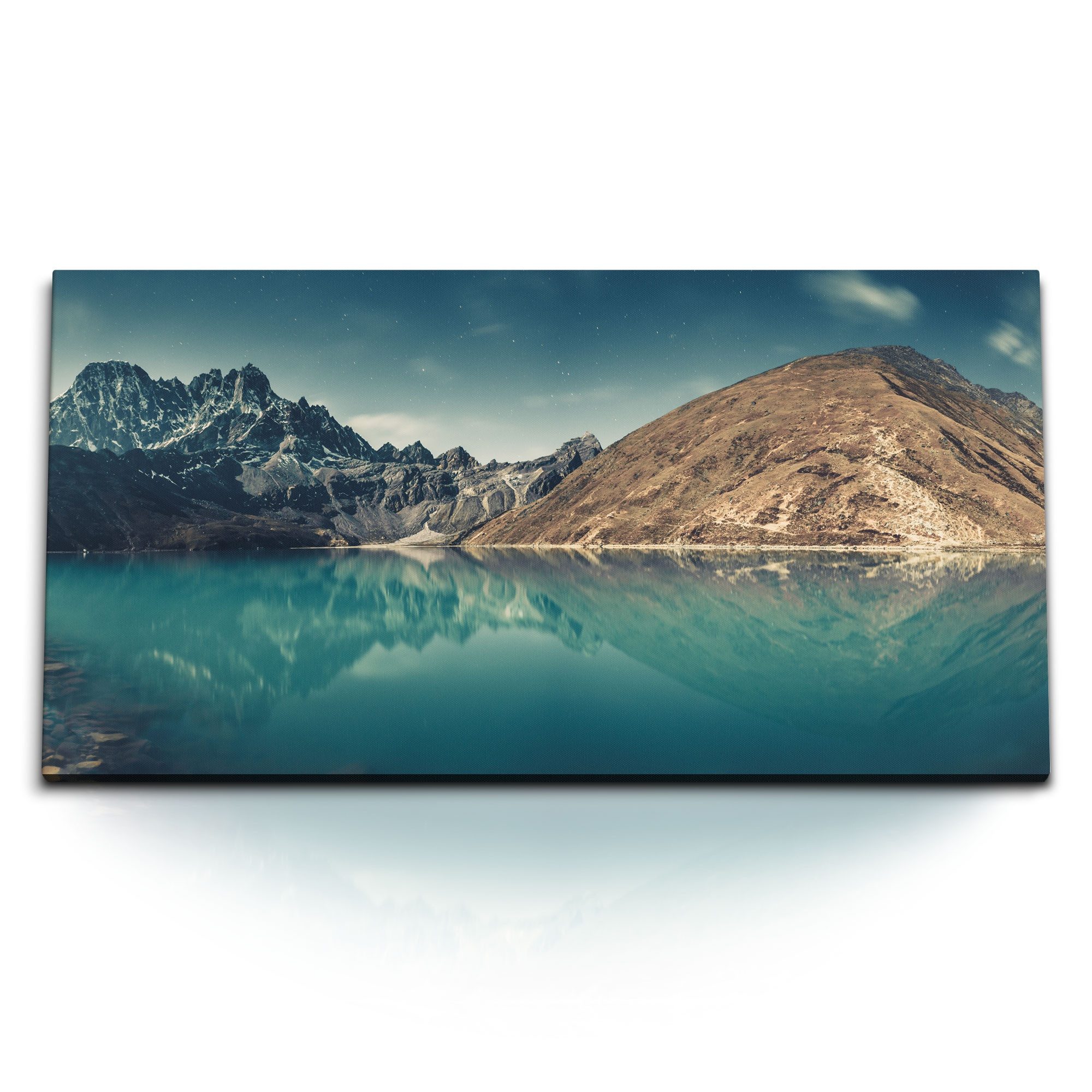 Leinwandbild Kunstdruck Bilder 120x60cm Gokyo Lake Nepal Himalaya Berge Sternenhimm